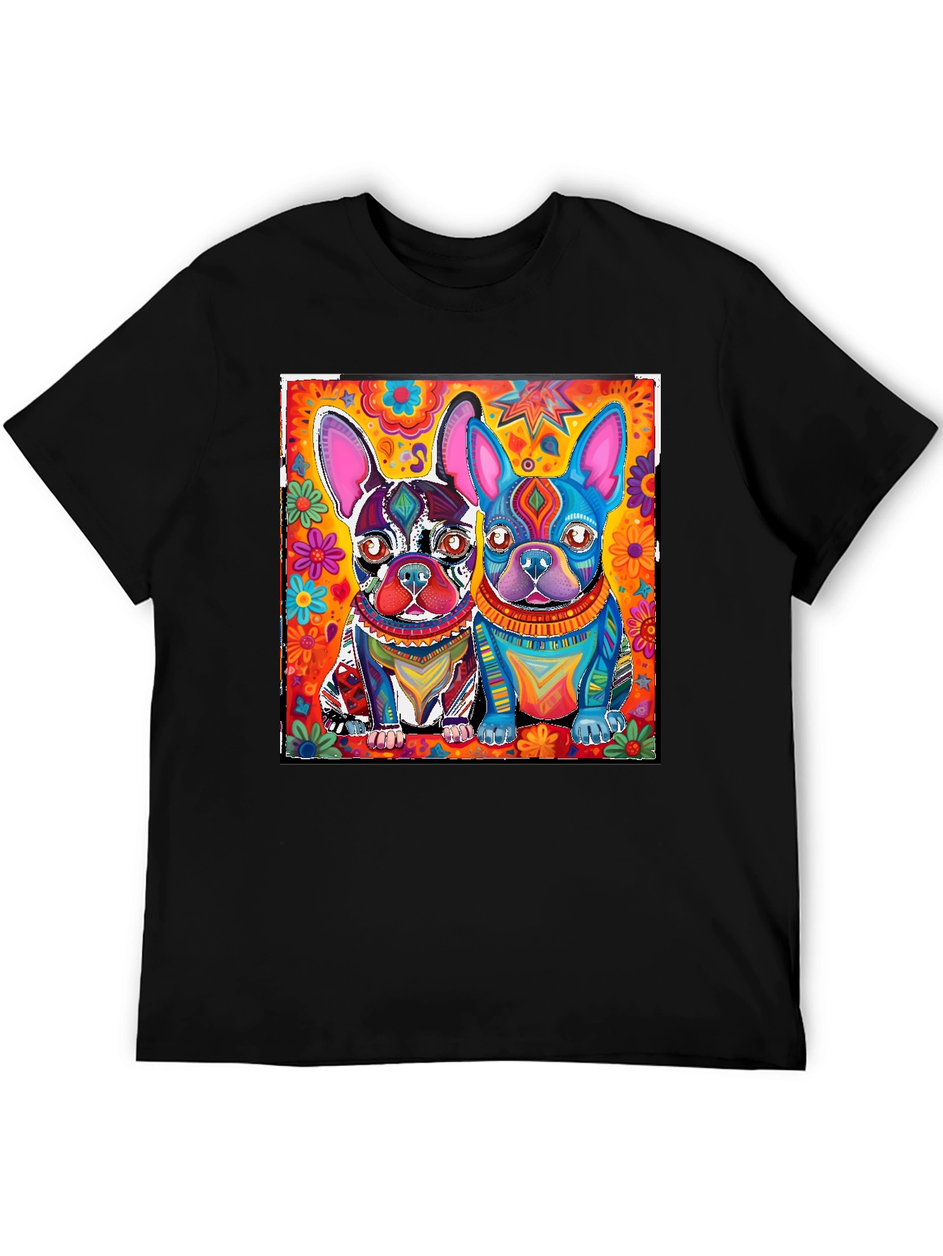 Colorful French Bulldog Graphic Tee