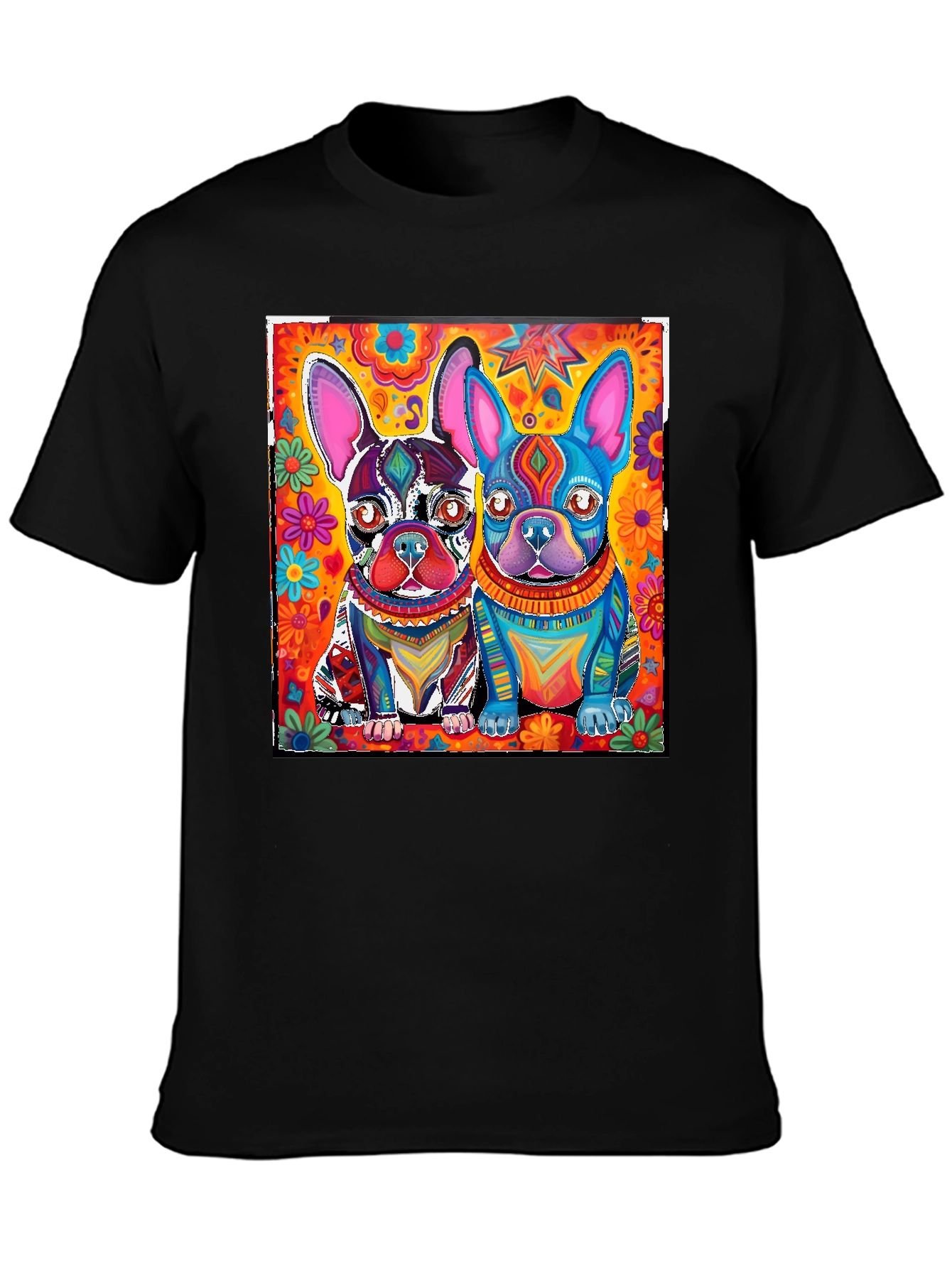 Colorful French Bulldog Graphic Tee