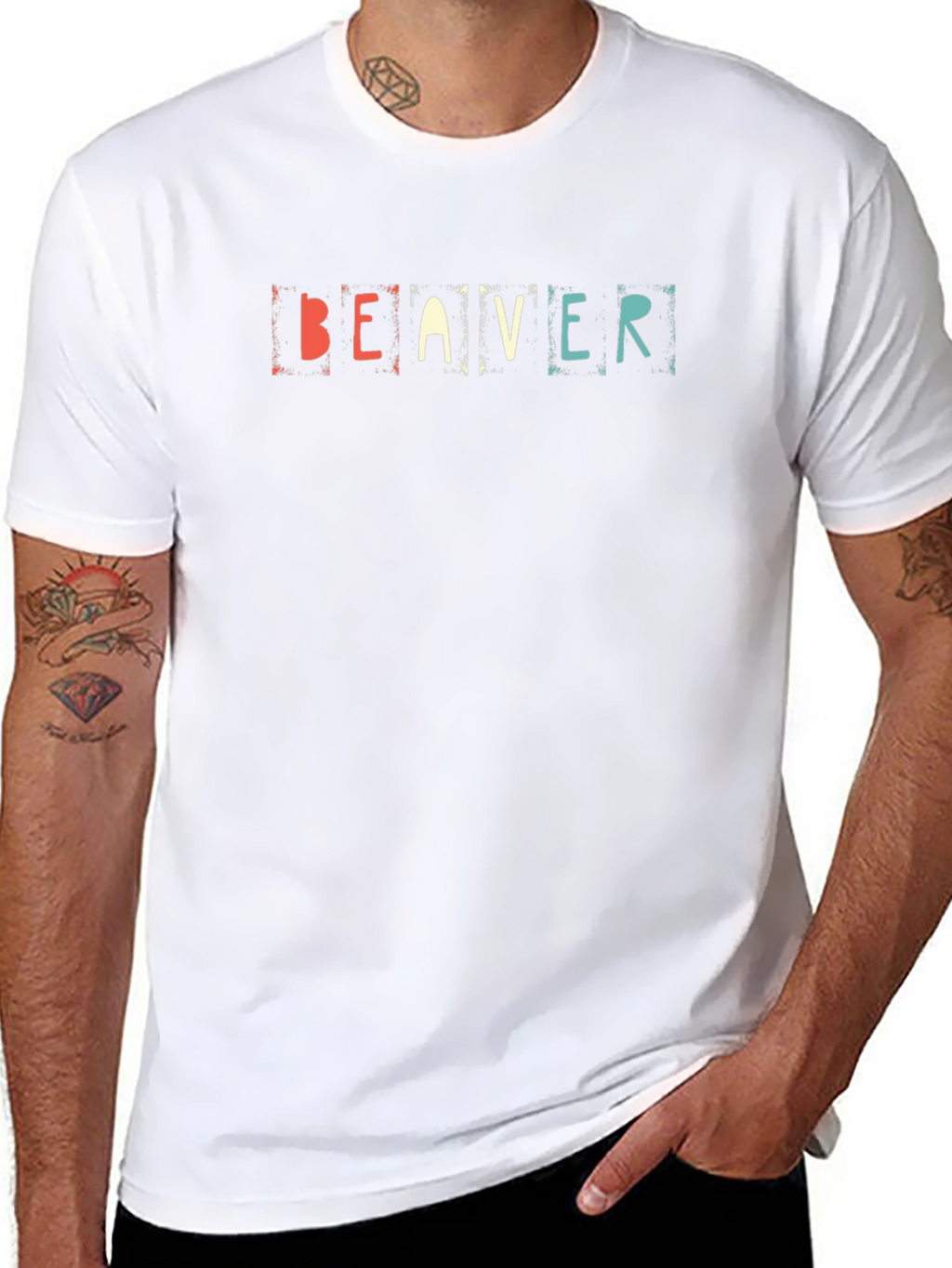 Beaver Graphic Print Black T-Shirt