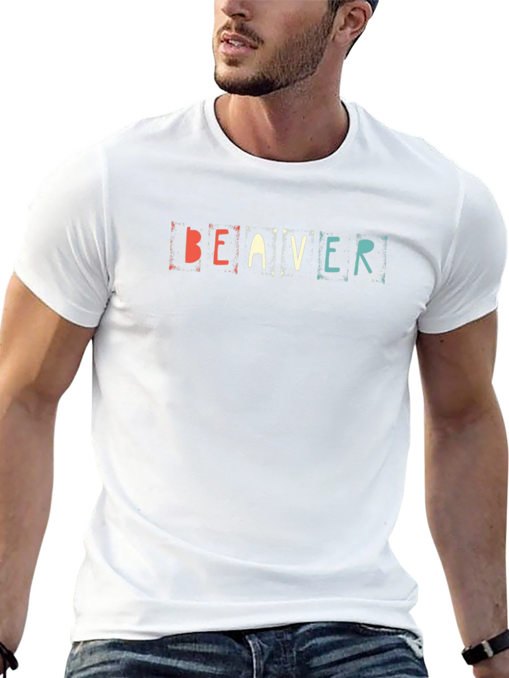 Beaver Graphic Print Black T-Shirt