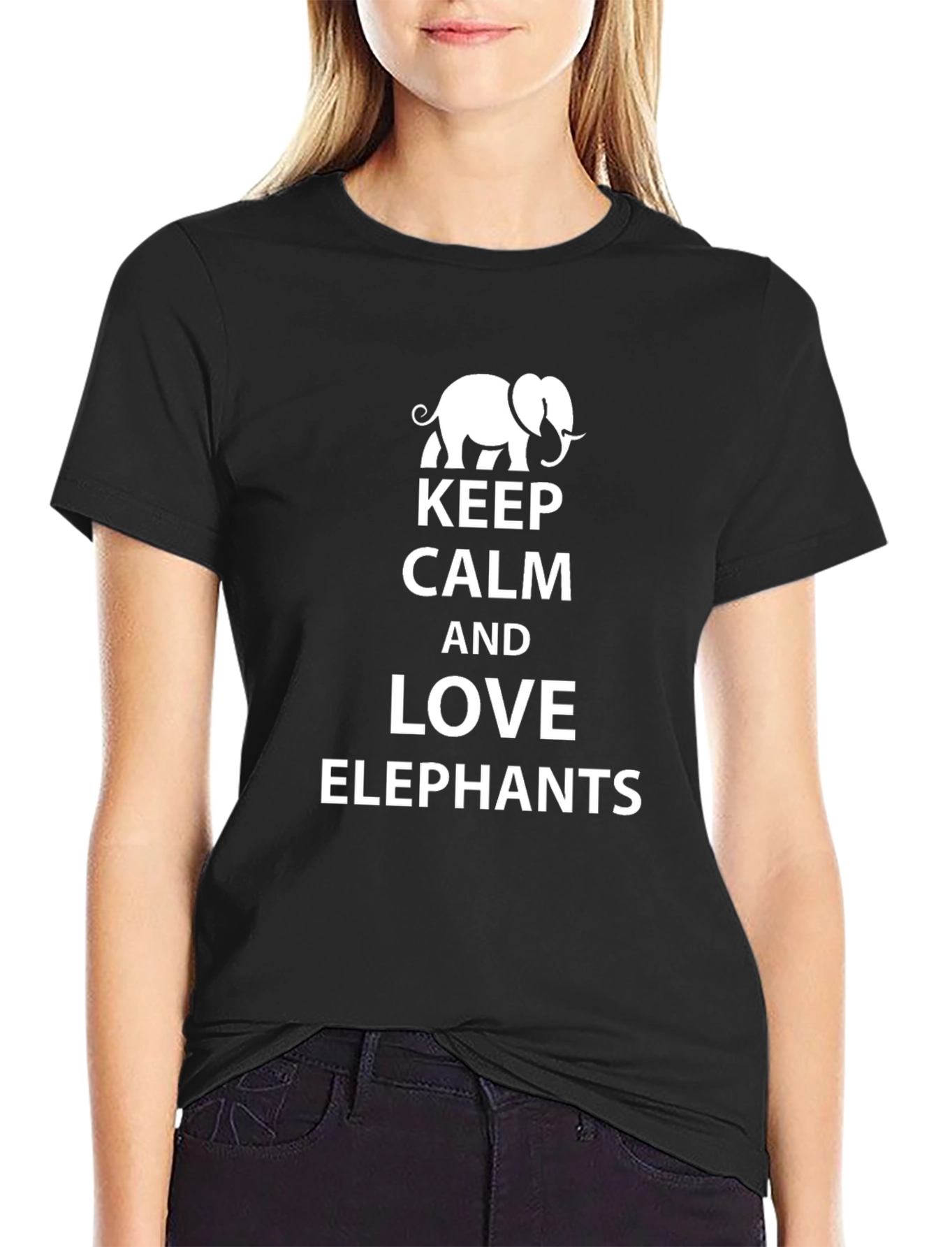 Keep Calm and Love Elephants Graphic Tee