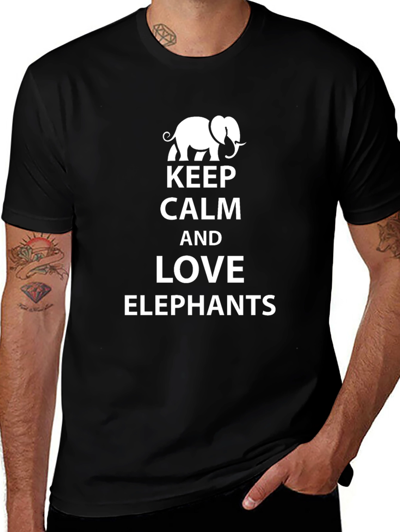 Keep Calm and Love Elephants Graphic Tee