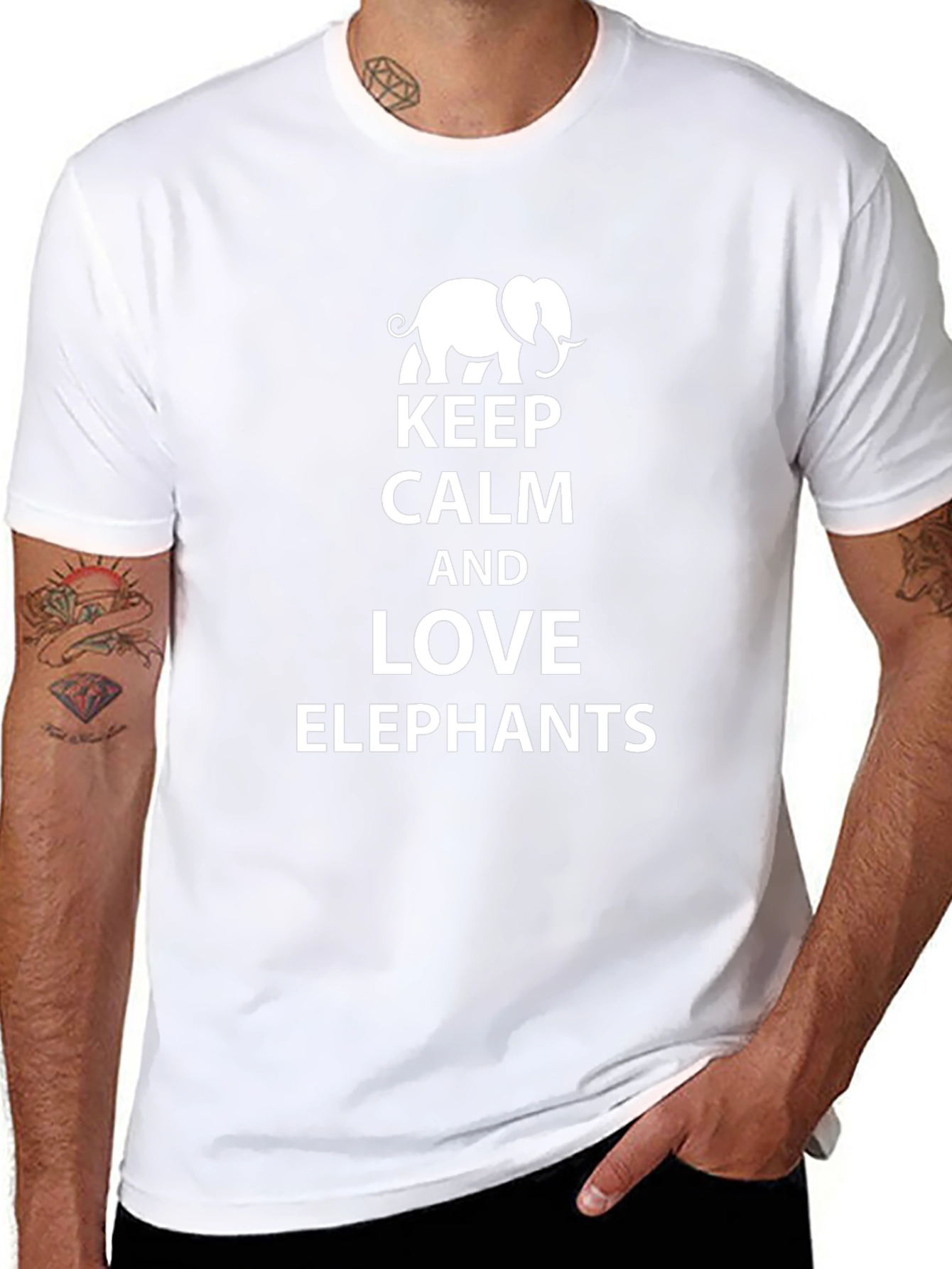 Keep Calm and Love Elephants Graphic Tee