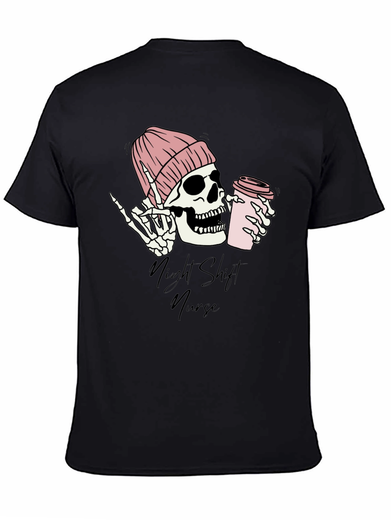 Night Shift Nurse Skeleton Graphic Tee