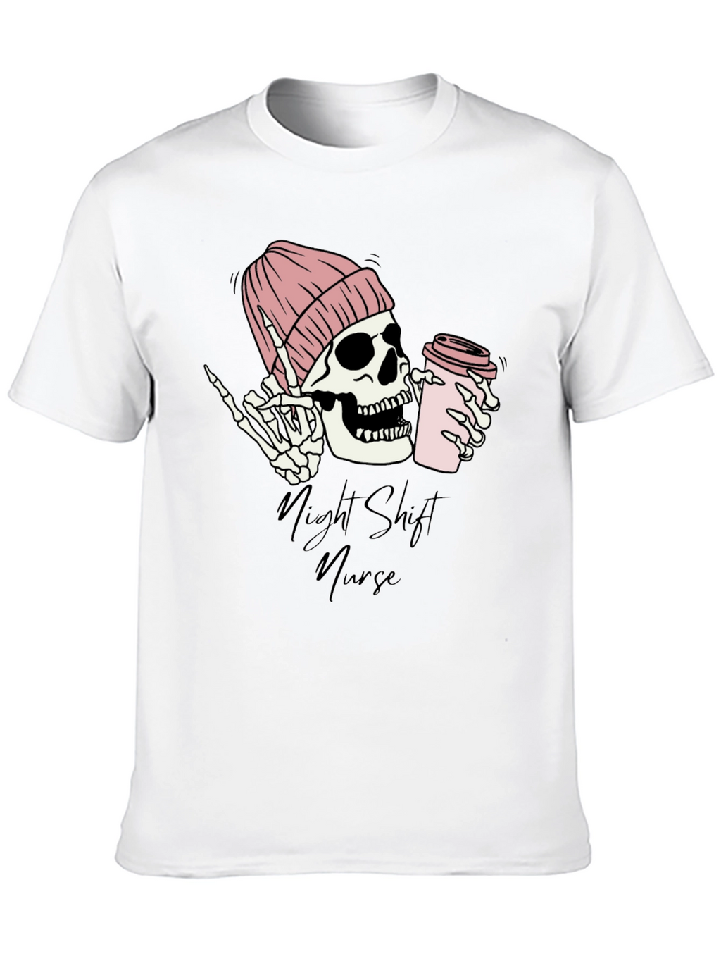 Night Shift Nurse Skeleton Graphic Tee