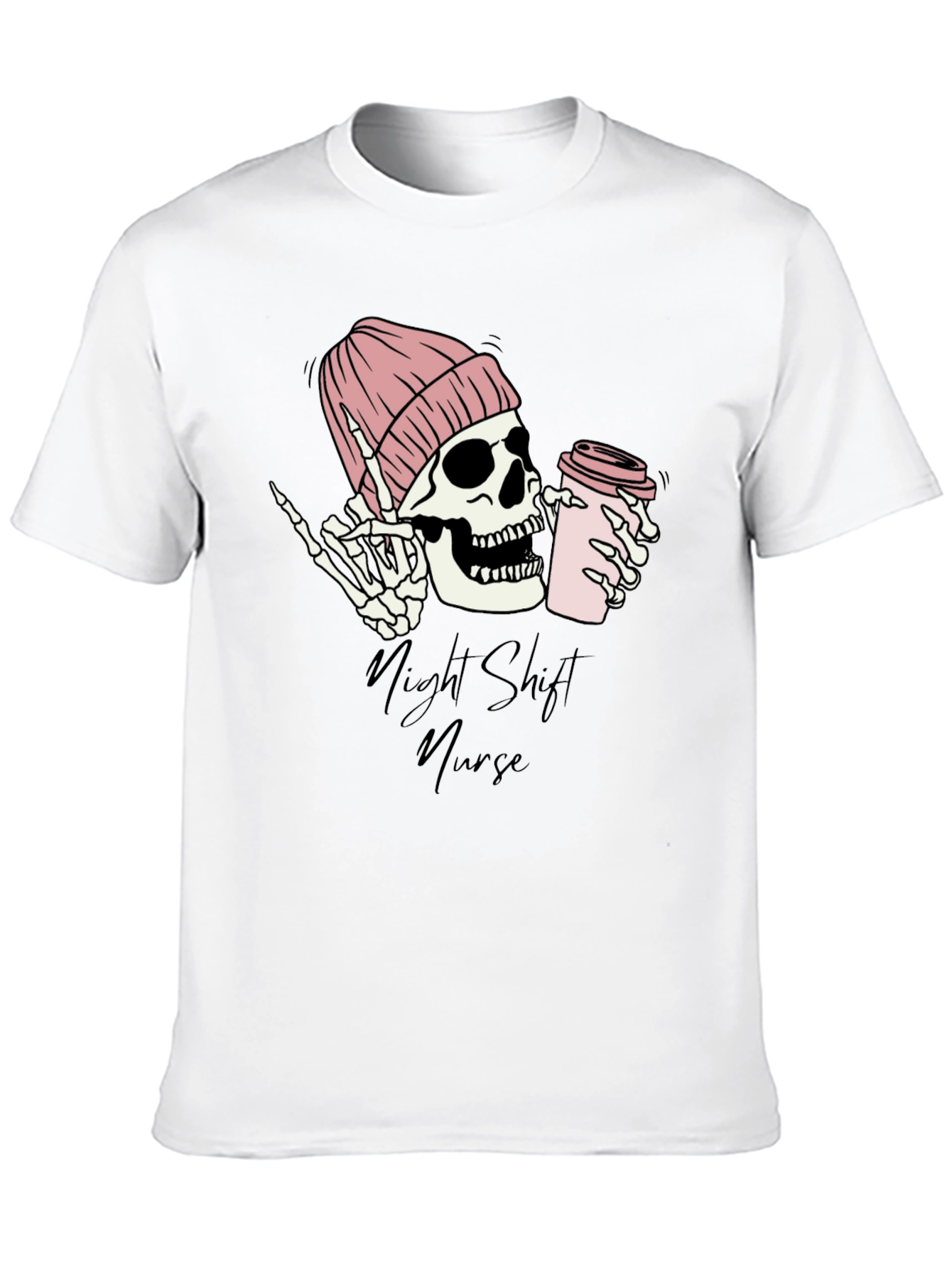 Night Shift Nurse Skeleton Graphic Tee