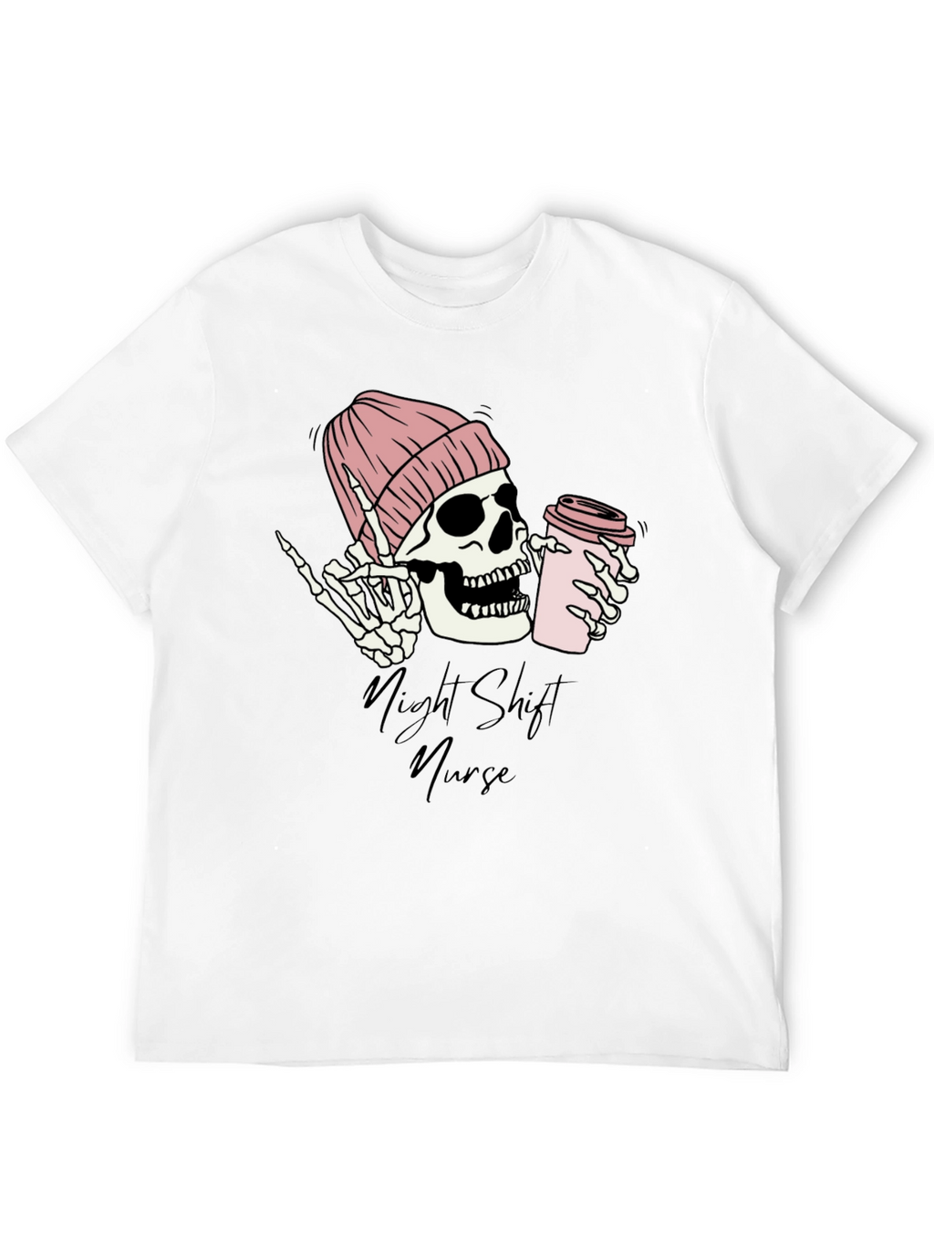 Night Shift Nurse Skeleton Graphic Tee