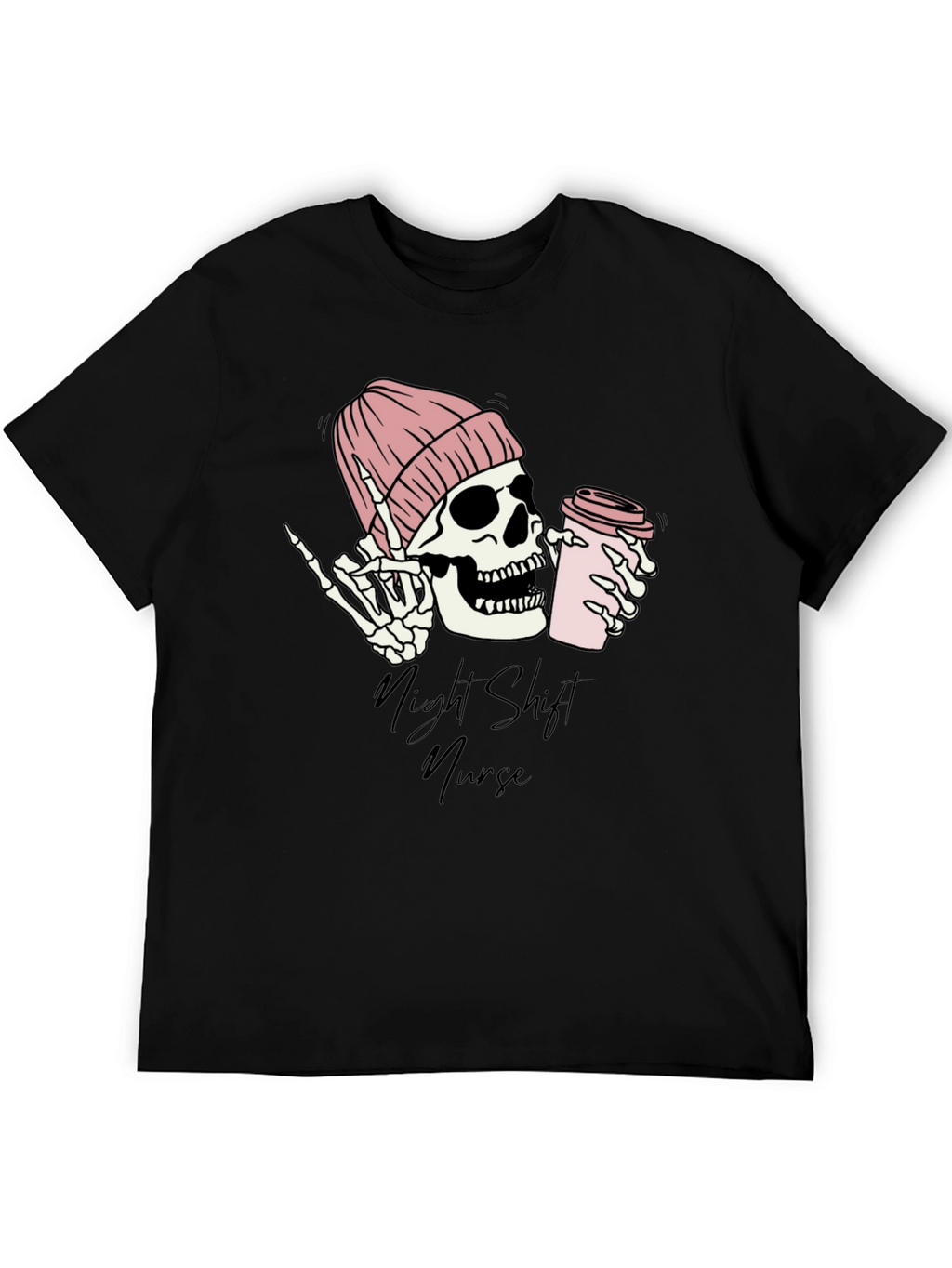 Night Shift Nurse Skeleton Graphic Tee