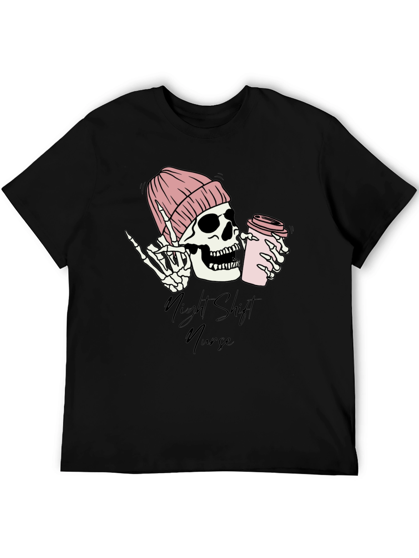 Night Shift Nurse Skeleton Graphic Tee
