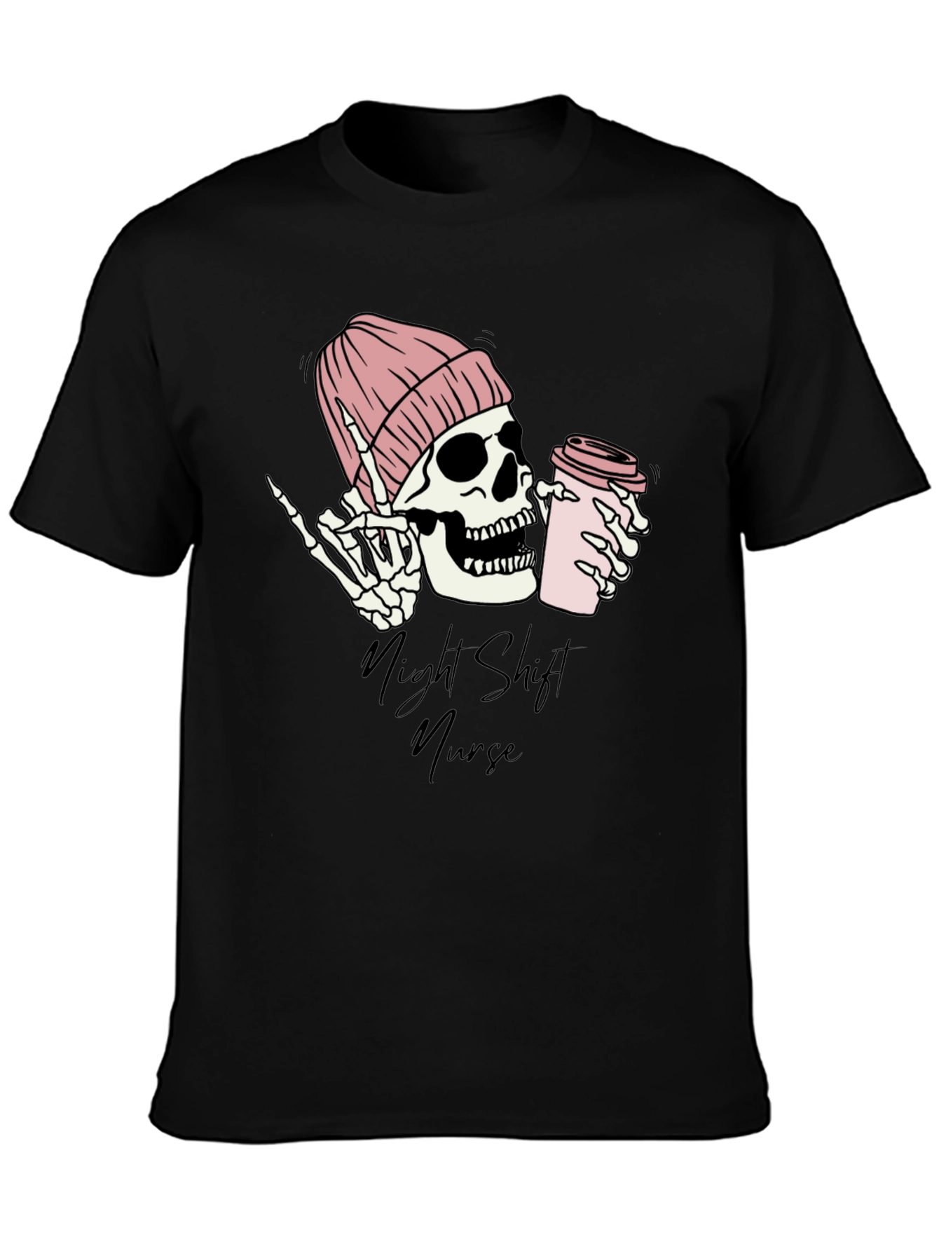 Night Shift Nurse Skeleton Graphic Tee