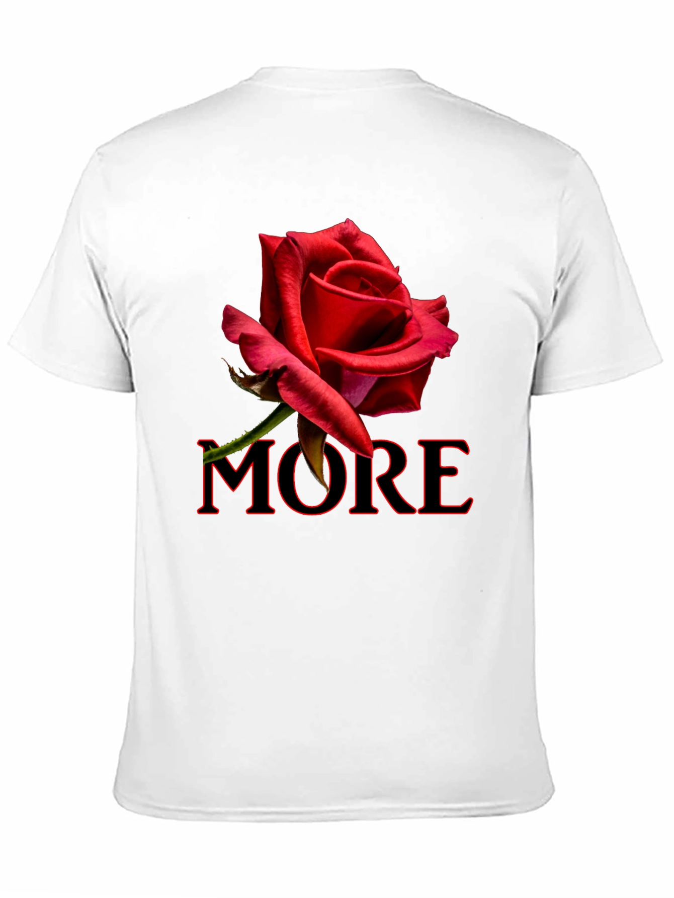 Red Rose MORE Graphic Black T-Shirt