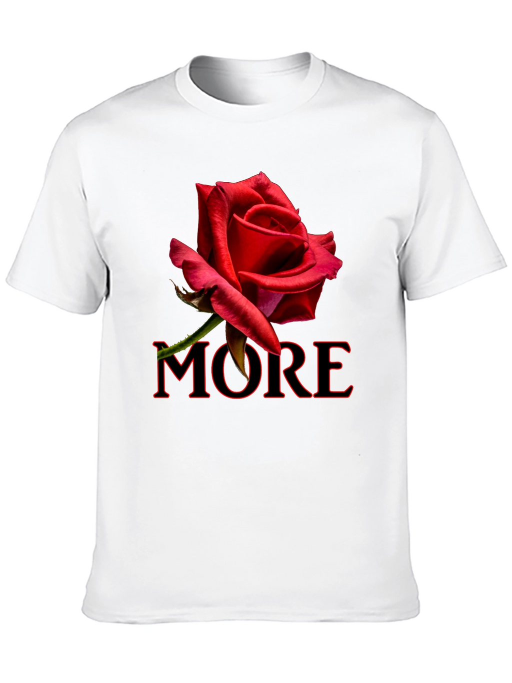 Red Rose MORE Graphic Black T-Shirt