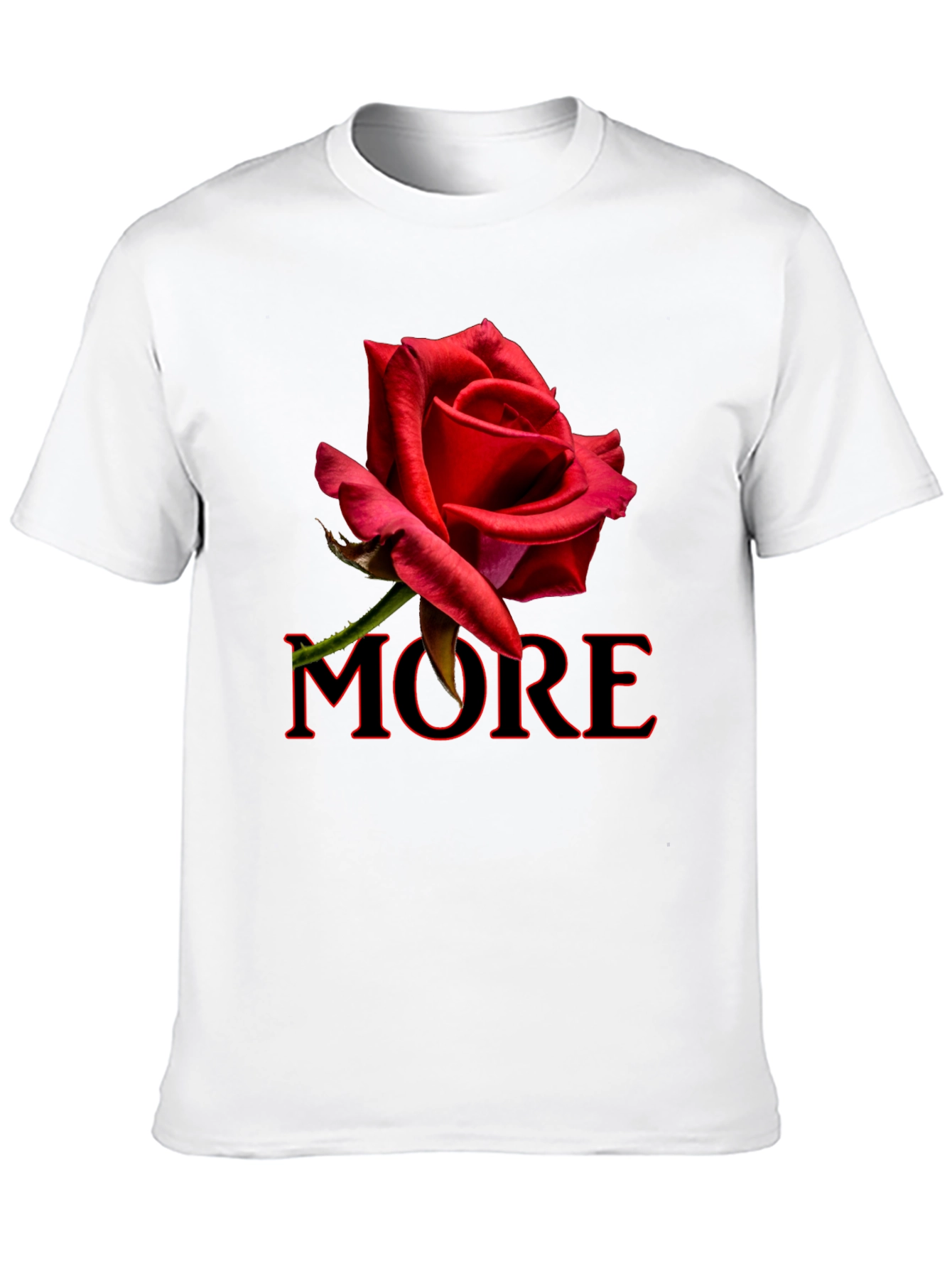 Red Rose MORE Graphic Black T-Shirt