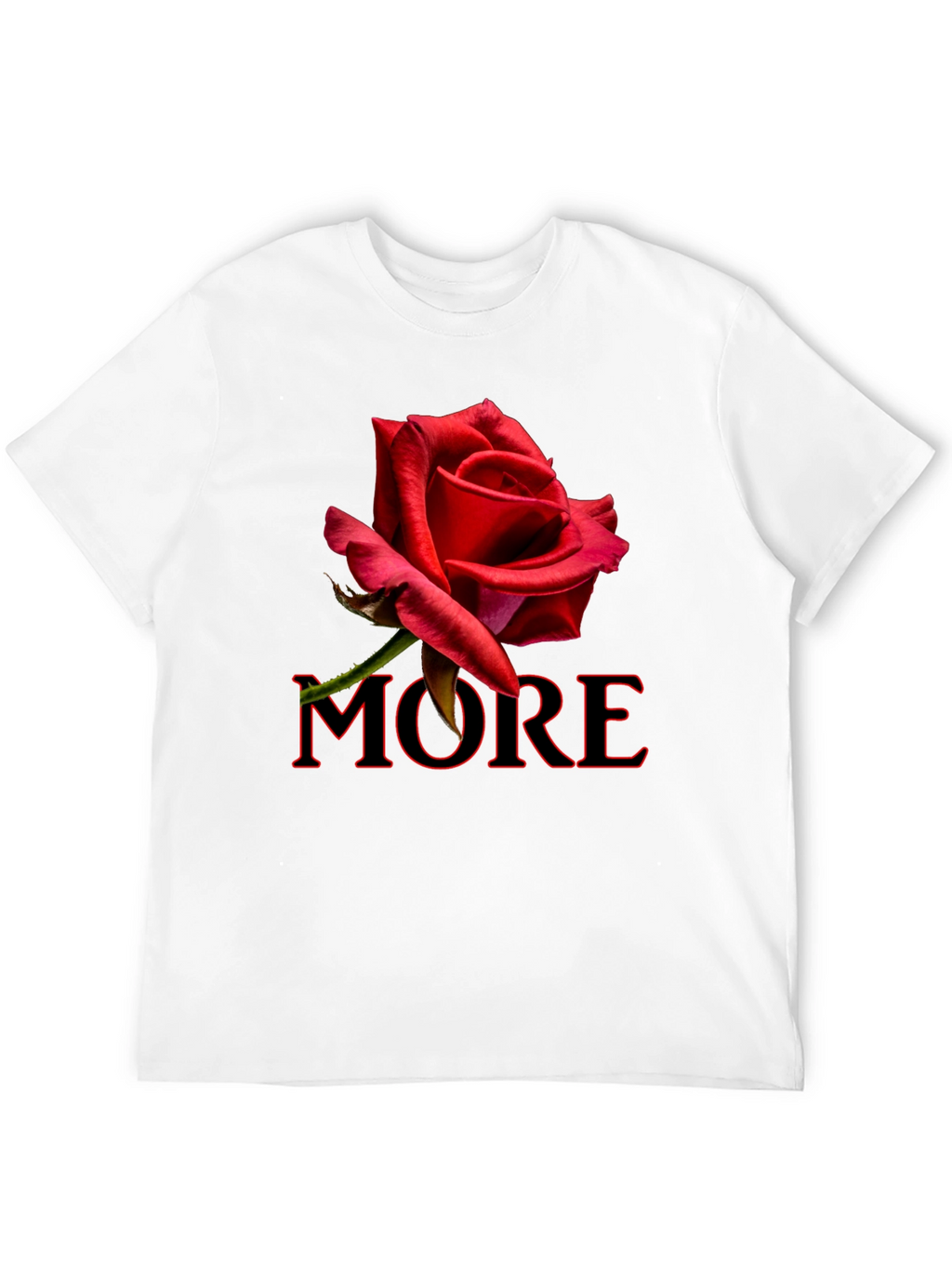 Red Rose MORE Graphic Black T-Shirt