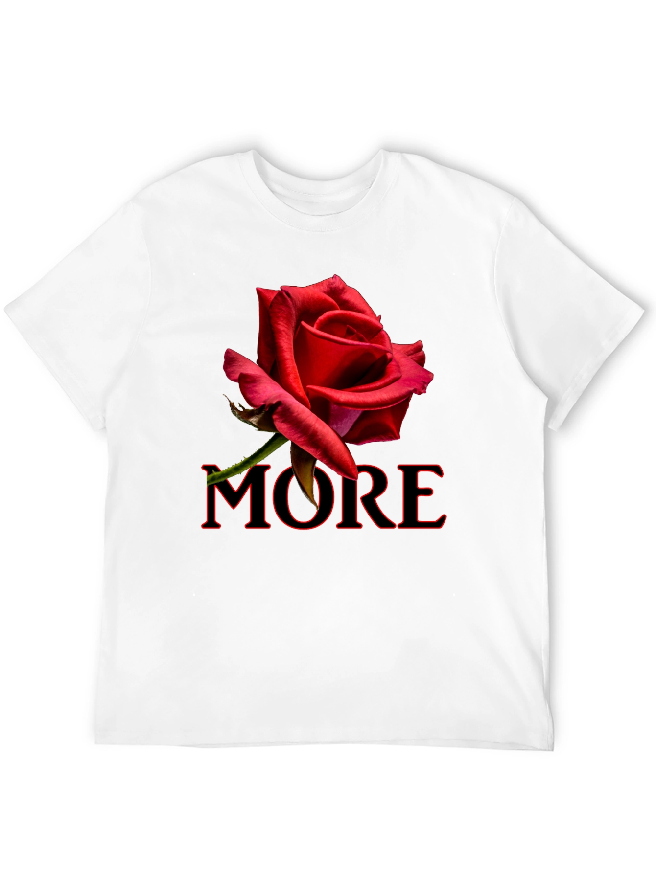Red Rose MORE Graphic Black T-Shirt