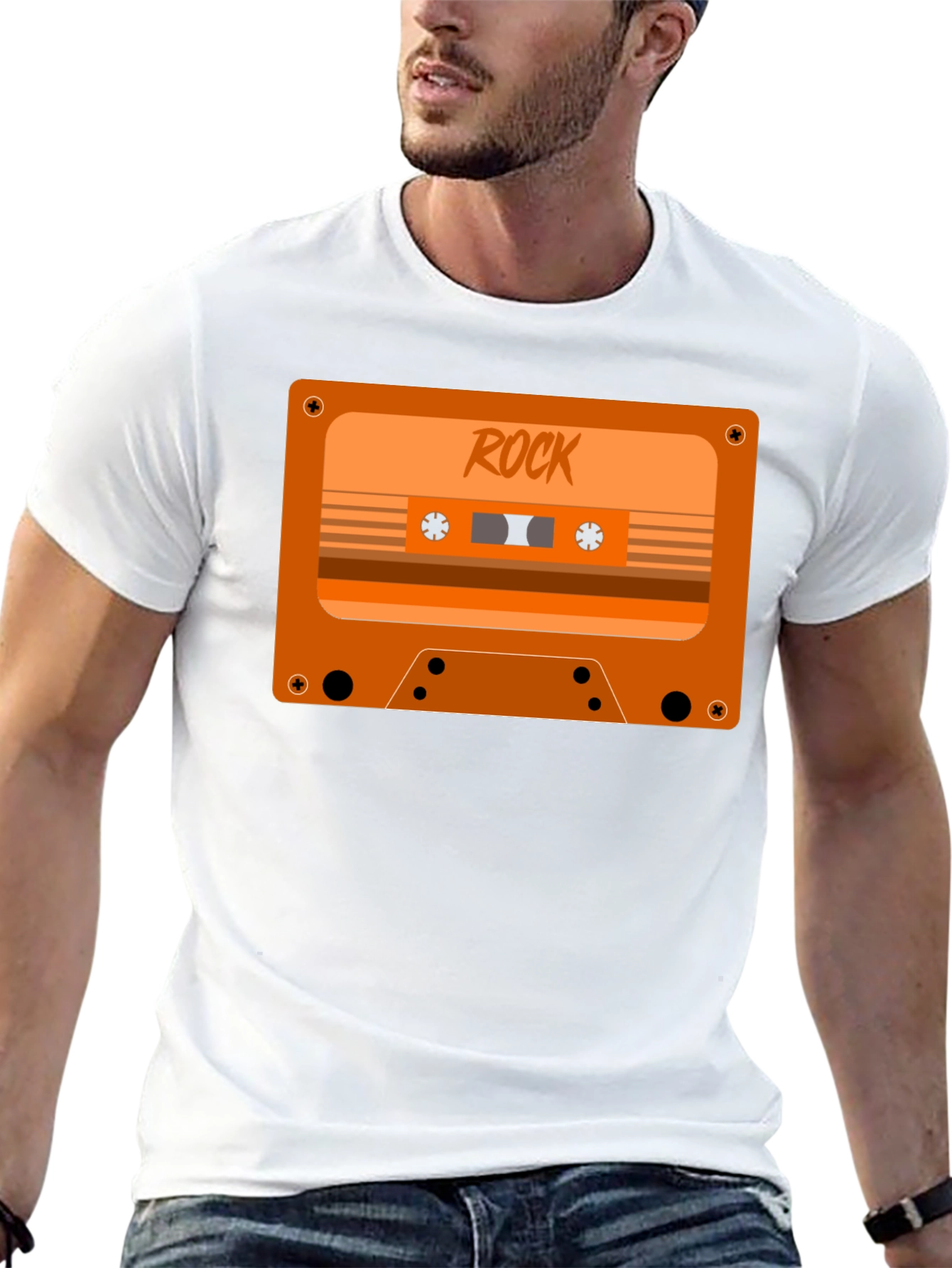 Retro Rock Cassette Tape Graphic T-Shirt