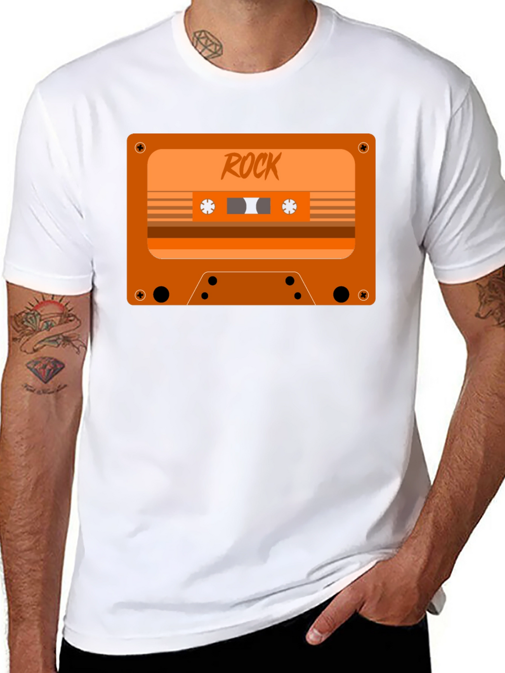 Retro Rock Cassette Tape Graphic T-Shirt
