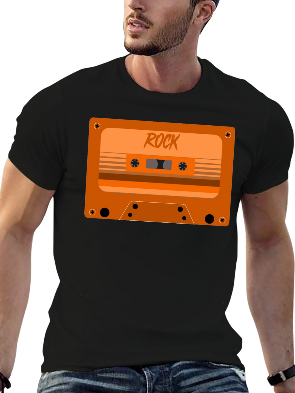 Retro Rock Cassette Tape Graphic T-Shirt