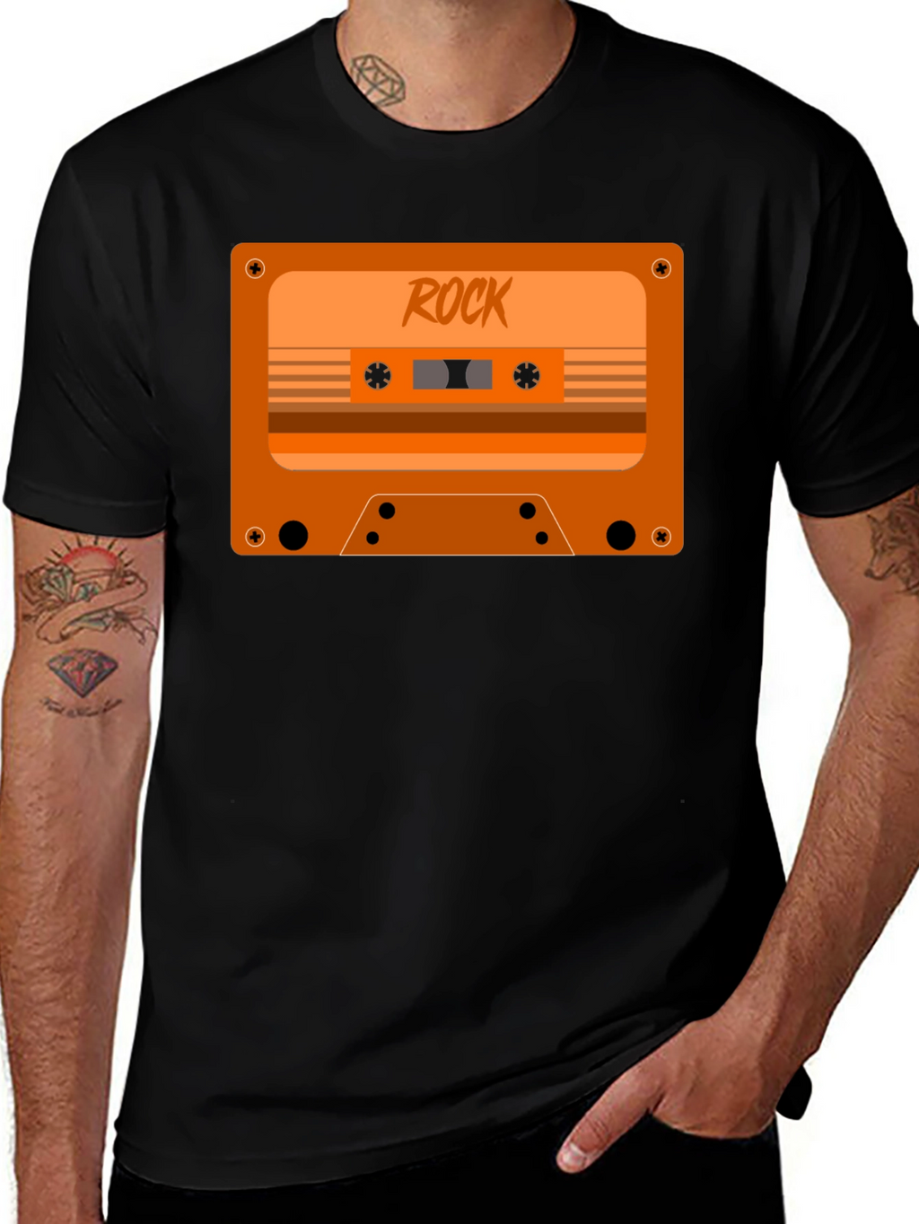 Retro Rock Cassette Tape Graphic T-Shirt