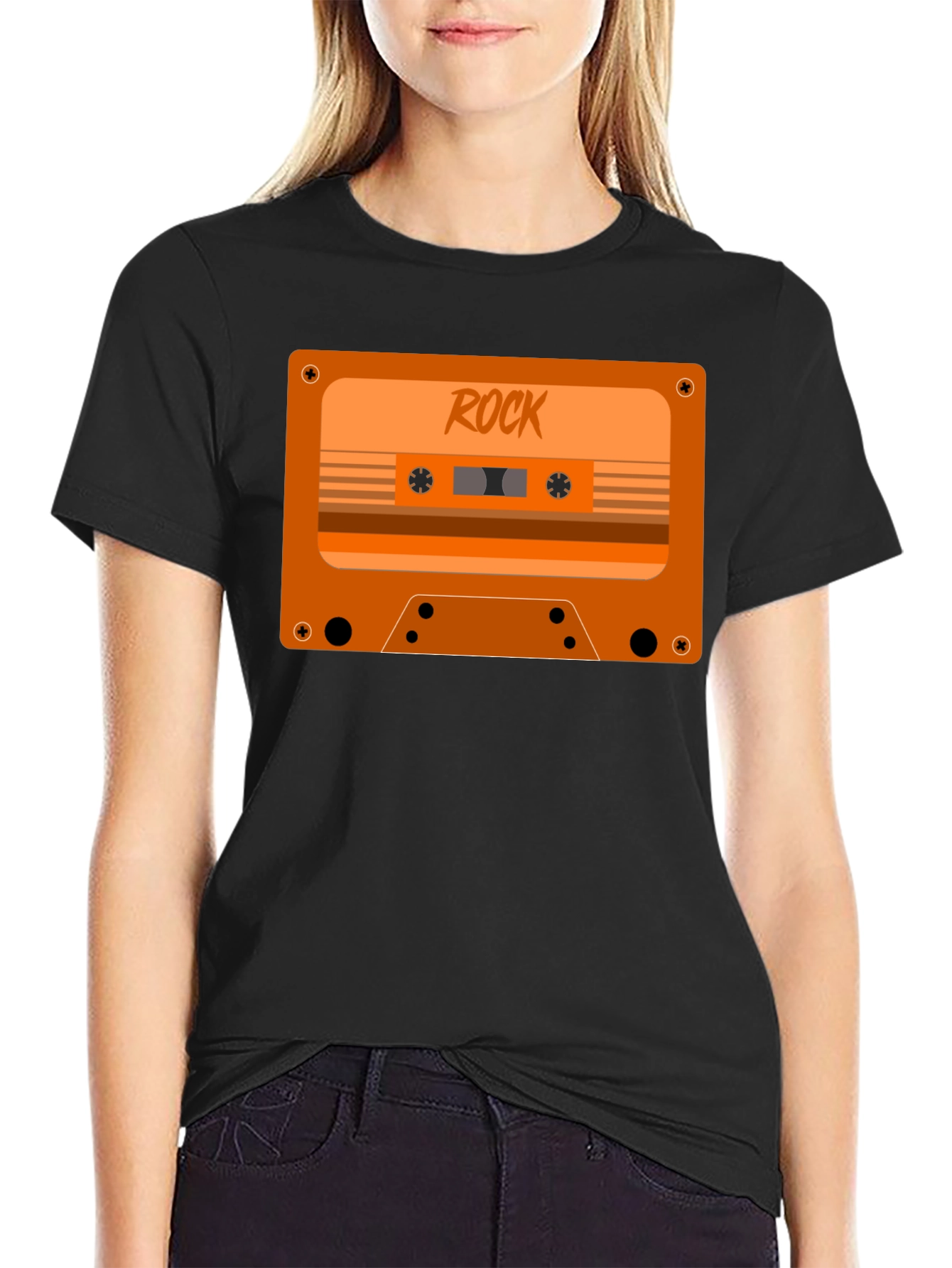 Retro Rock Cassette Tape Graphic T-Shirt