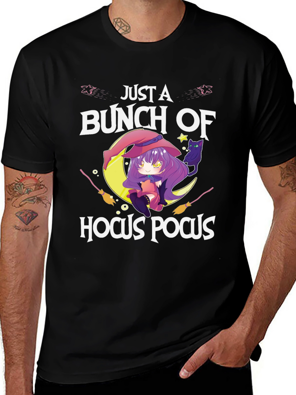 Just a Bunch of Hocus Pocus Anime Witch T-Shirt