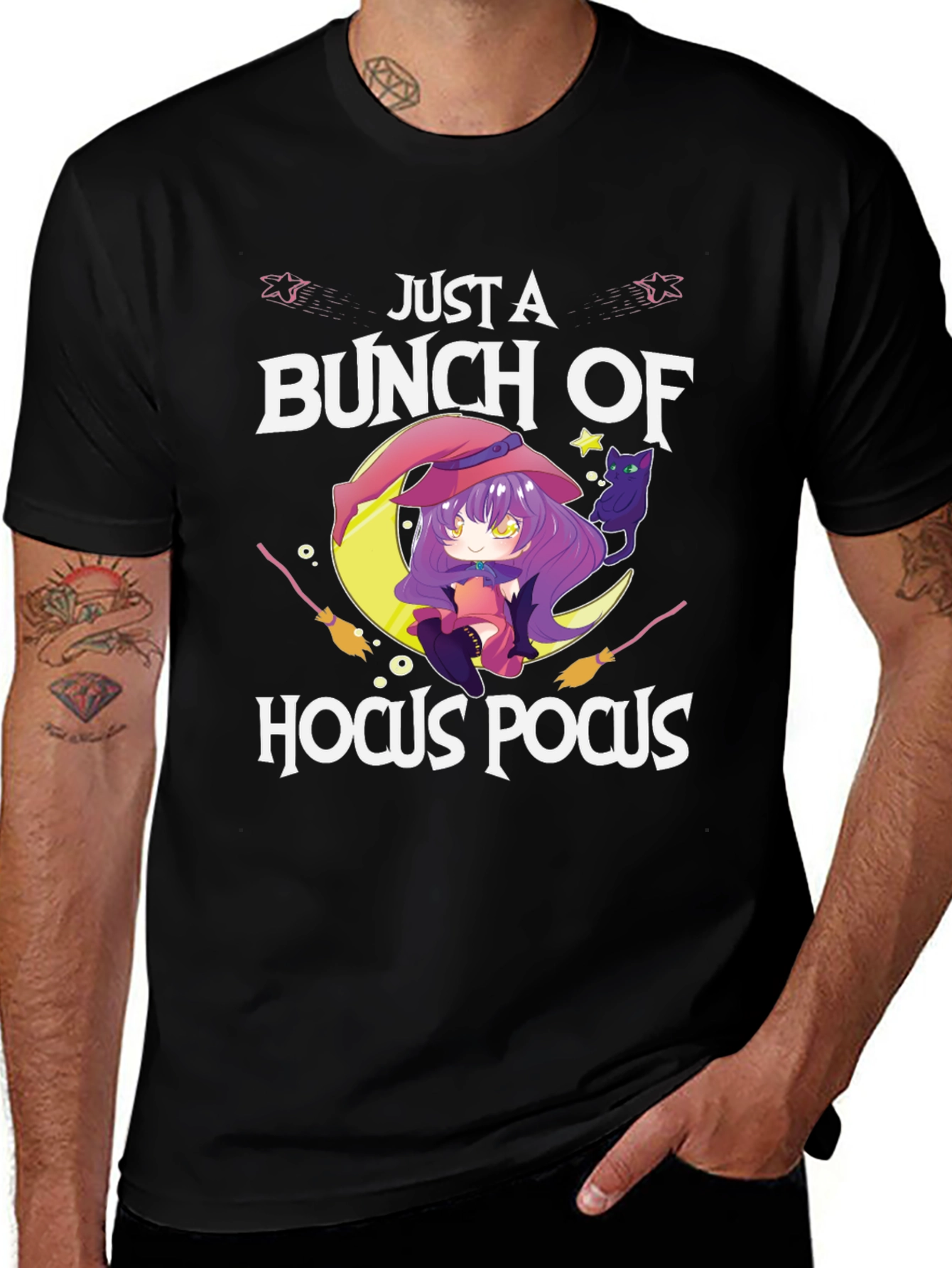 Just a Bunch of Hocus Pocus Anime Witch T-Shirt