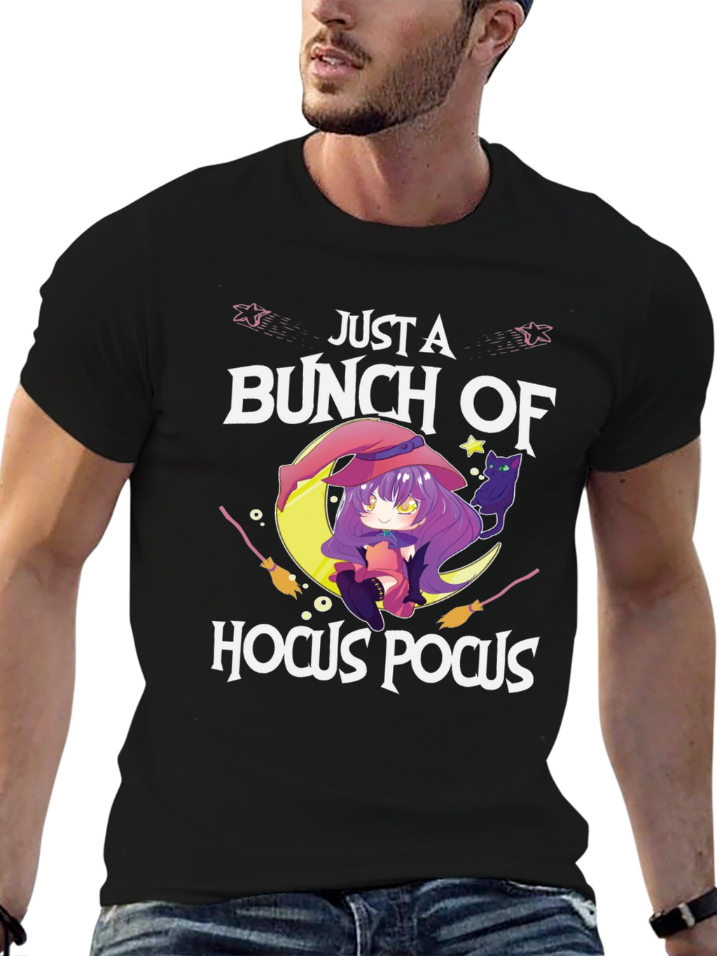 Just a Bunch of Hocus Pocus Anime Witch T-Shirt