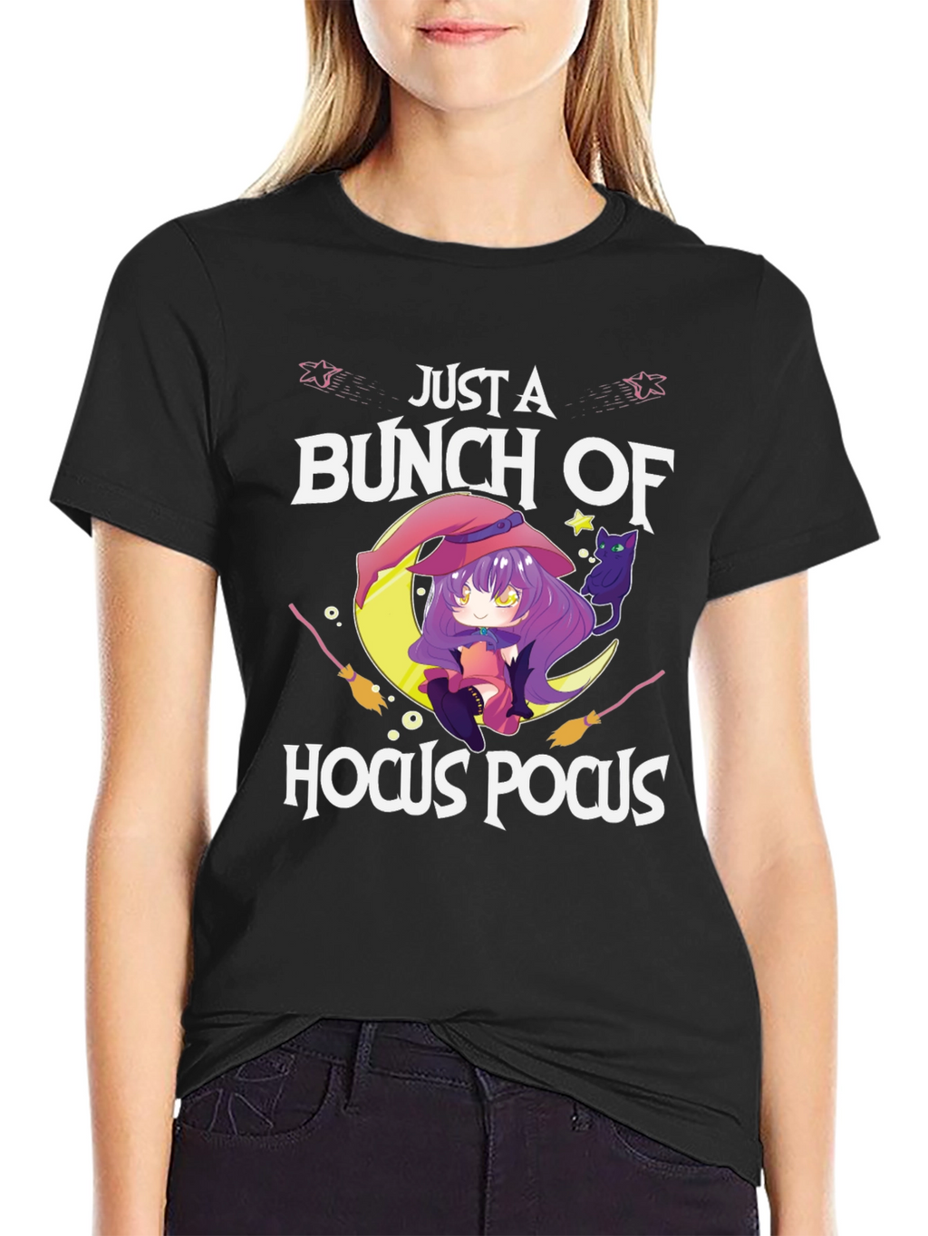 Just a Bunch of Hocus Pocus Anime Witch T-Shirt