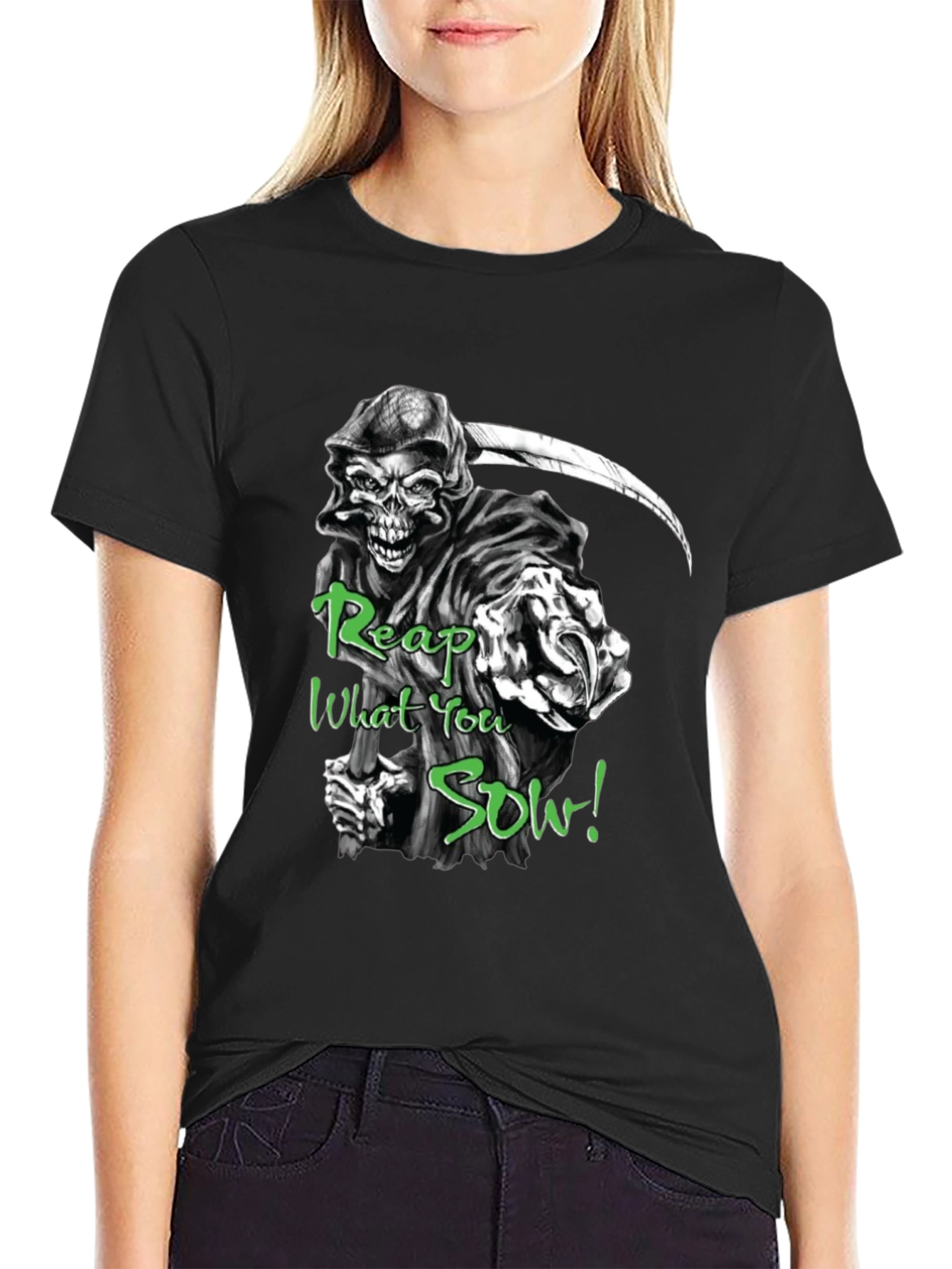 Grim Reaper Reap What You Sow Black T-Shirt