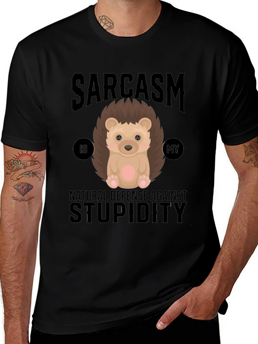 Sarcasm Hedgehog T-Shirt: Defense Against Stupidity