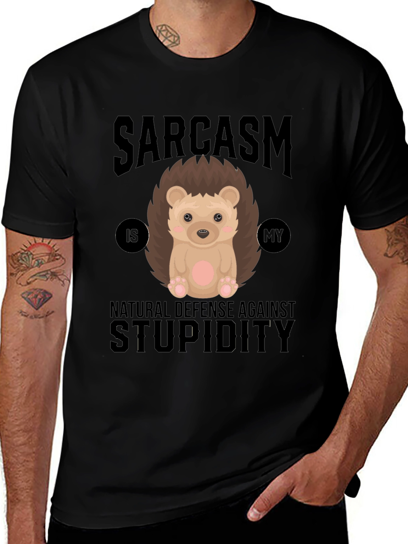Sarcasm Hedgehog T-Shirt: Defense Against Stupidity