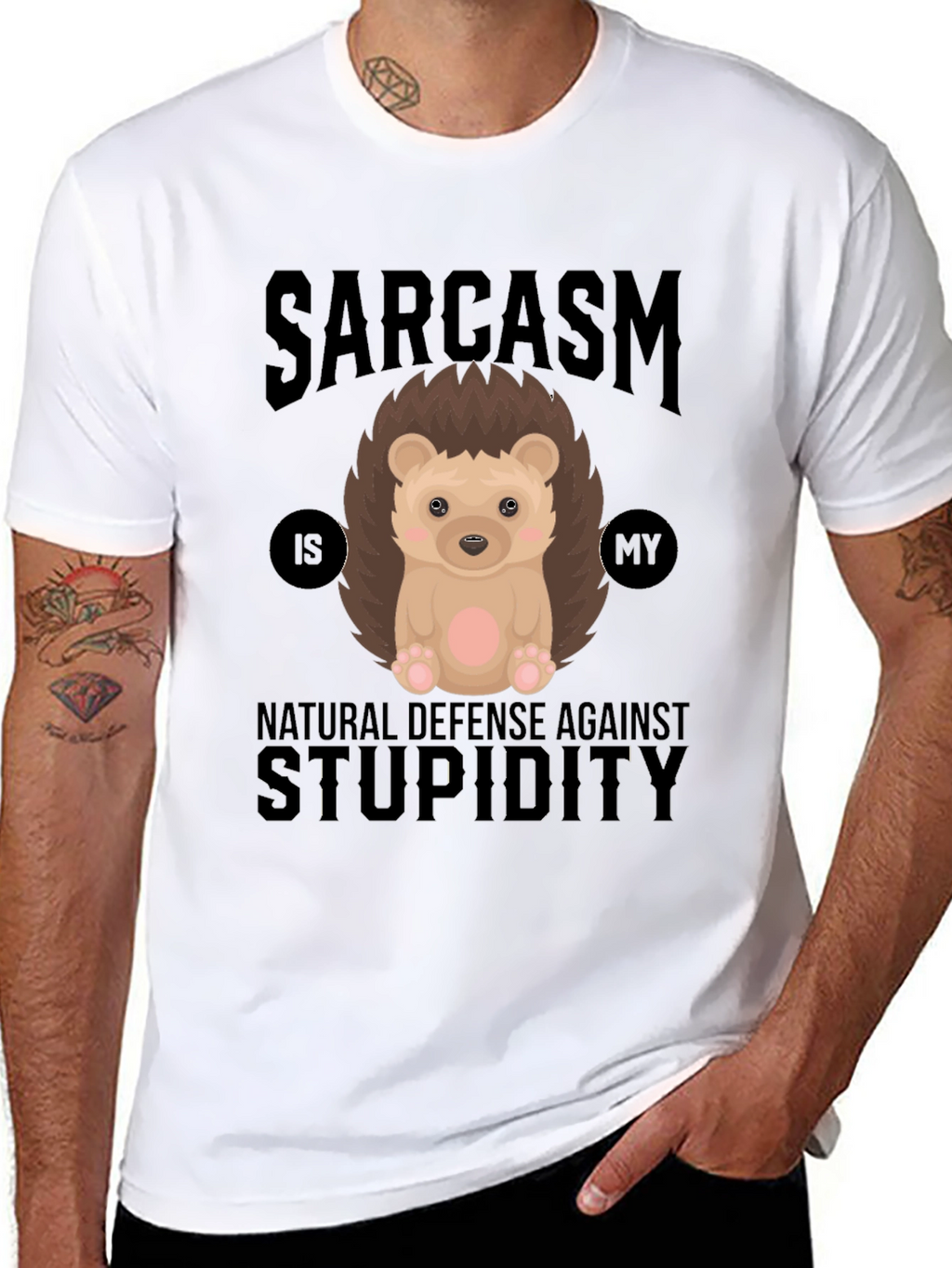 Sarcasm Hedgehog T-Shirt: Defense Against Stupidity
