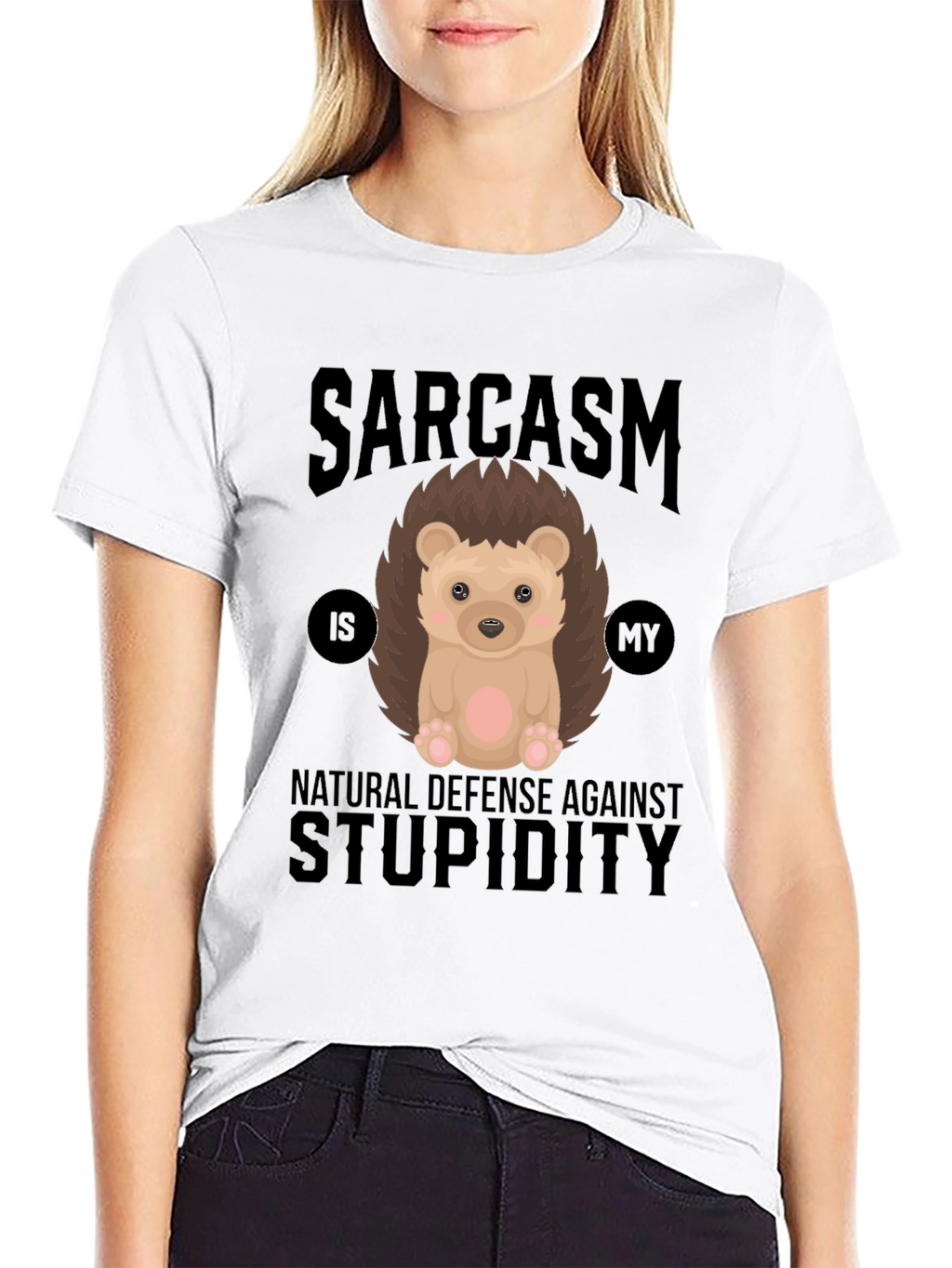 Sarcasm Hedgehog T-Shirt: Defense Against Stupidity