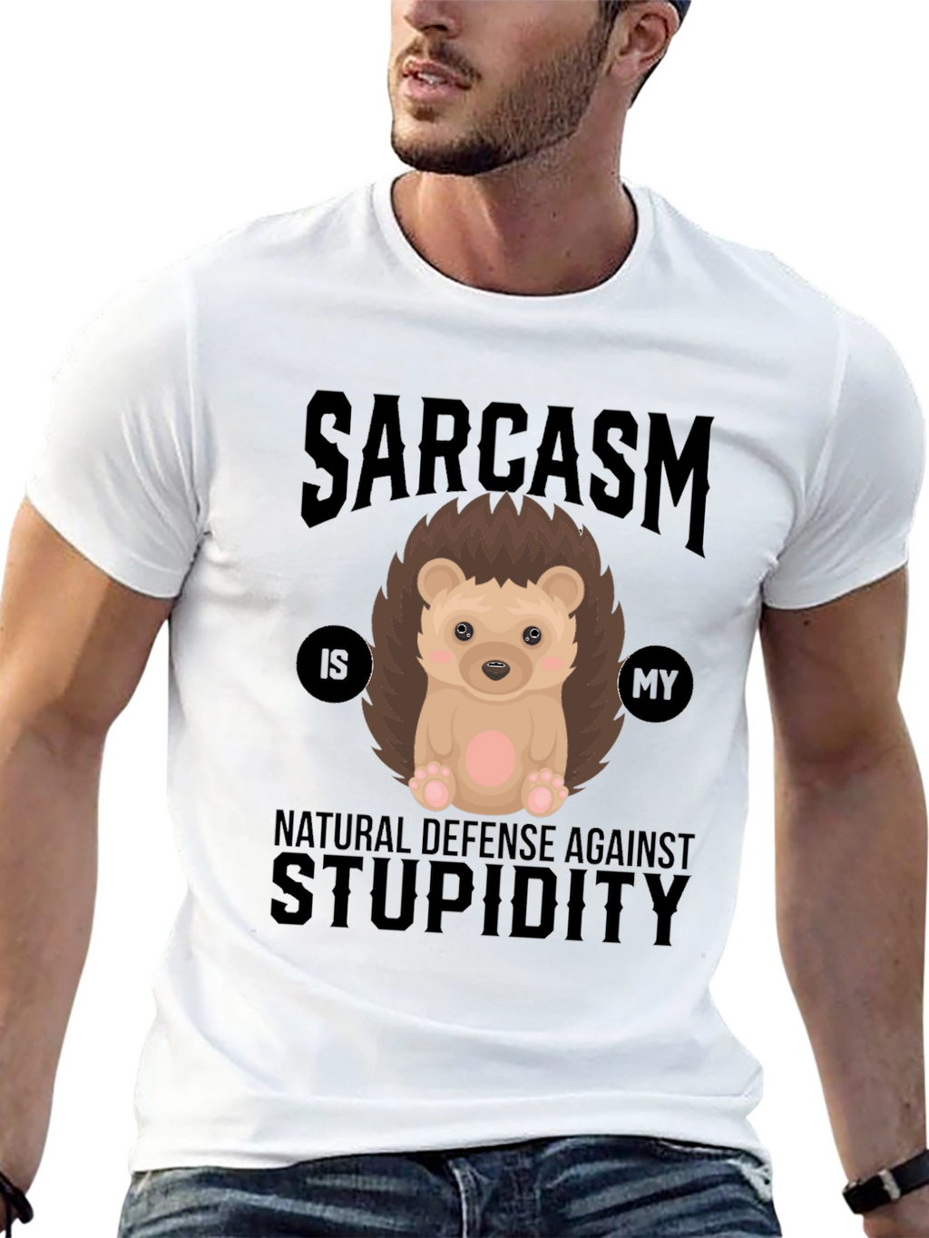 Sarcasm Hedgehog T-Shirt: Defense Against Stupidity