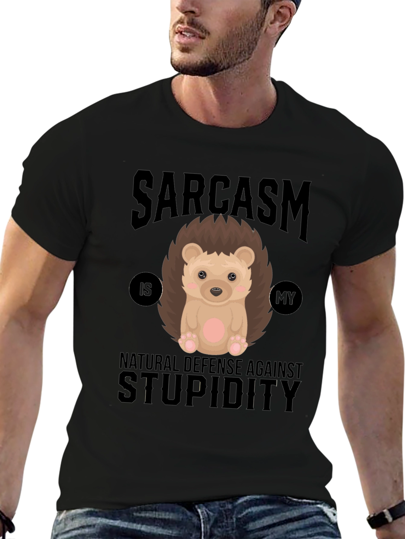 Sarcasm Hedgehog T-Shirt: Defense Against Stupidity