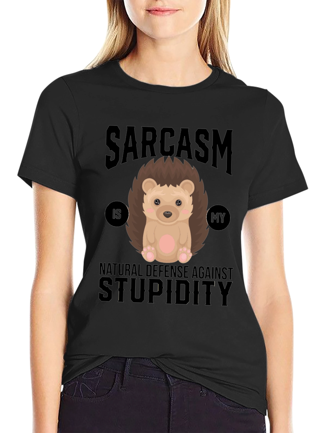 Sarcasm Hedgehog T-Shirt: Defense Against Stupidity