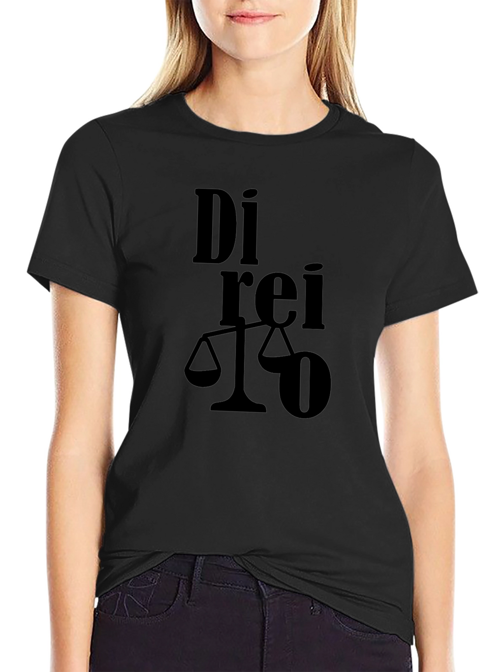 Direito Law Student Scales of Justice Graphic Black T-Shirt