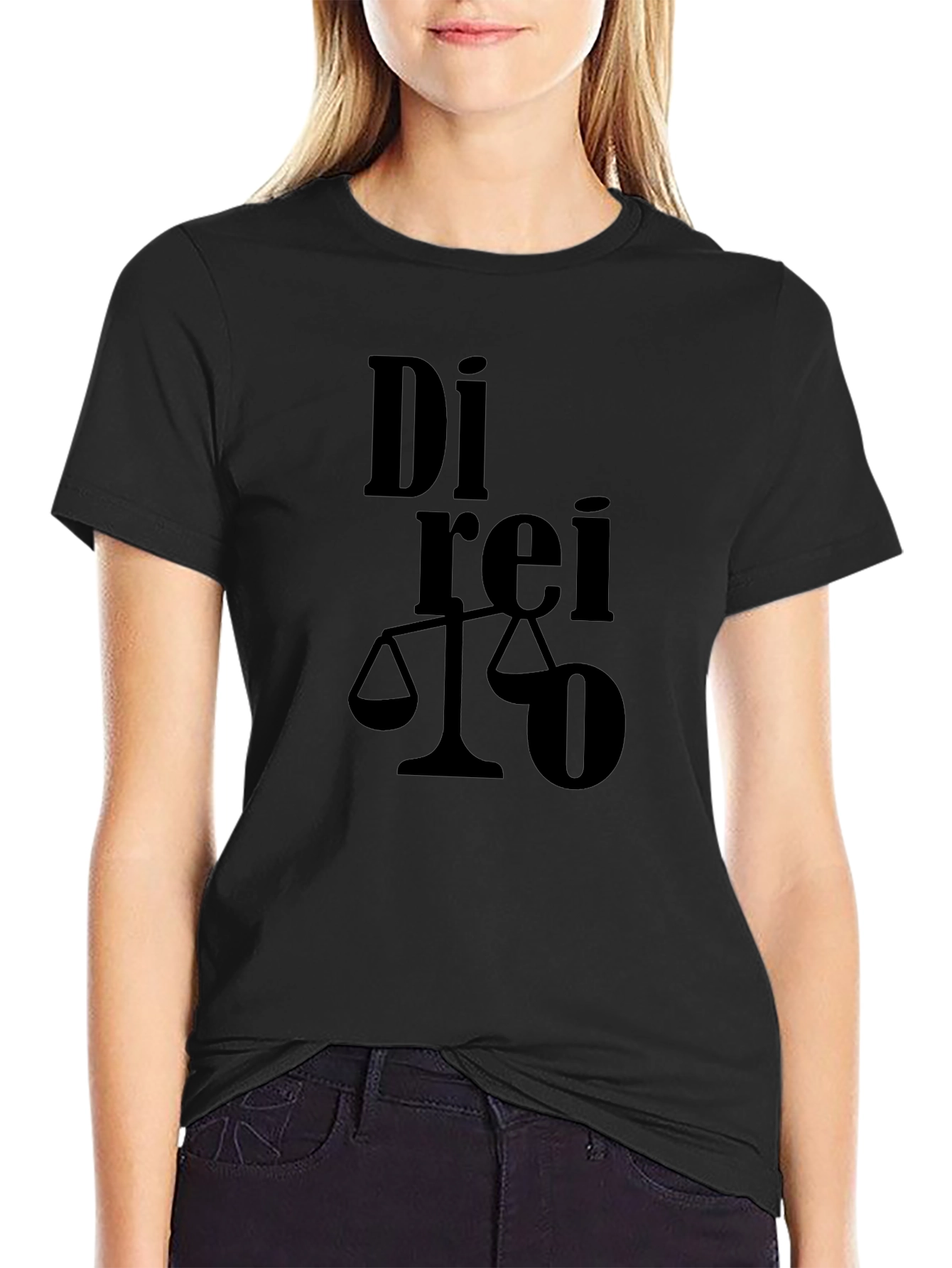 Direito Law Student Scales of Justice Graphic Black T-Shirt