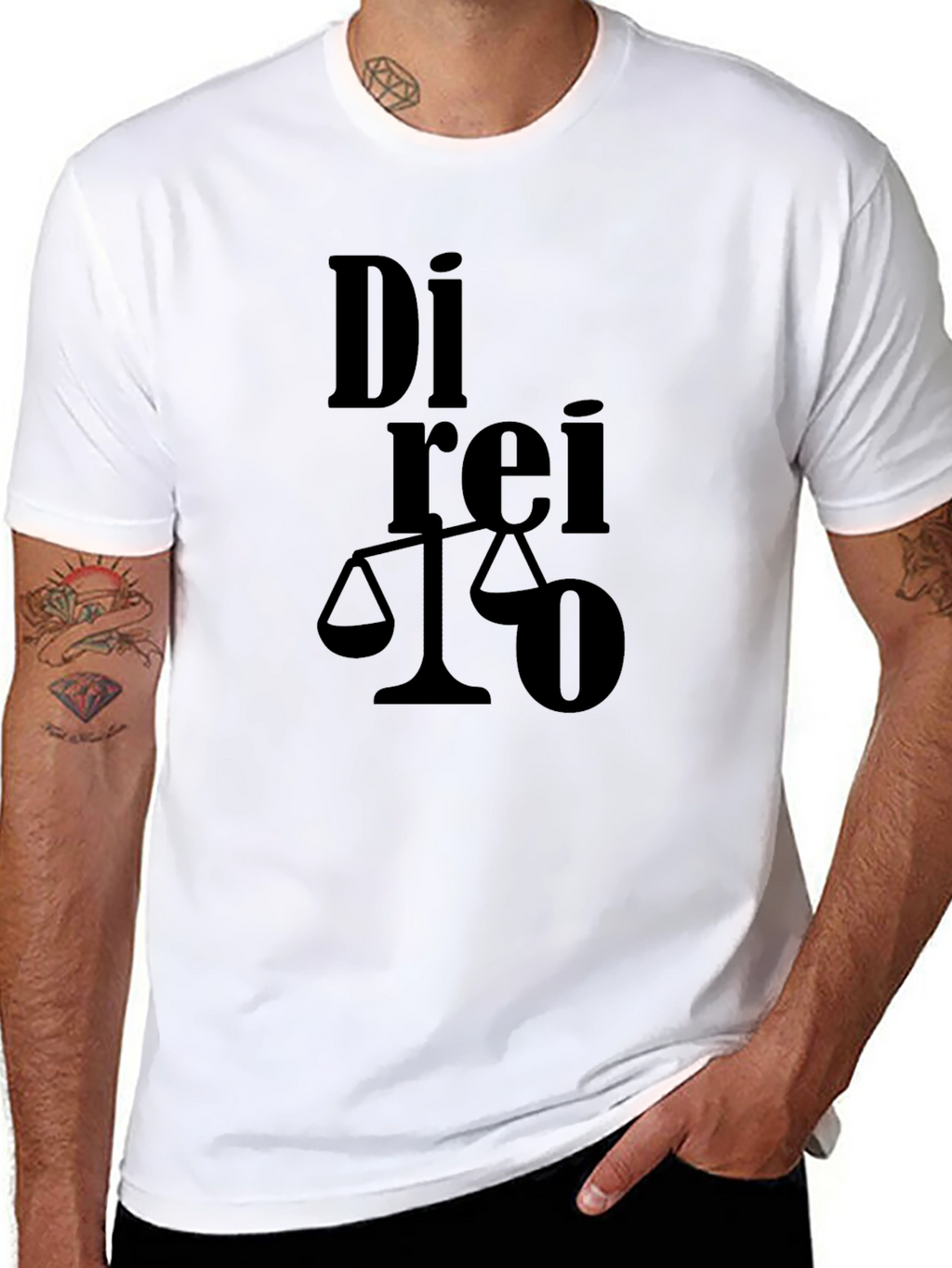 Direito Law Student Scales of Justice Graphic Black T-Shirt