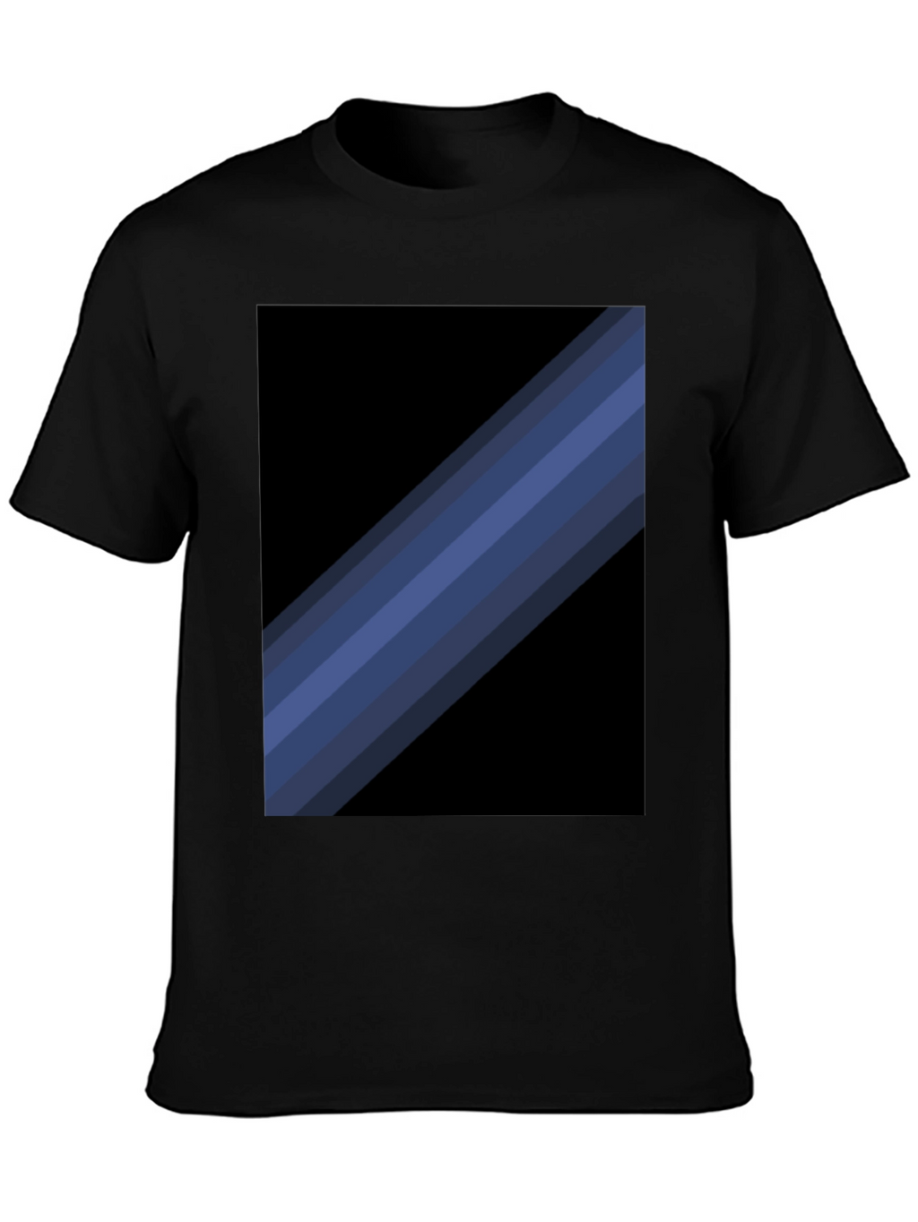 Striped Graphic Tee - Modern Black T-Shirt
