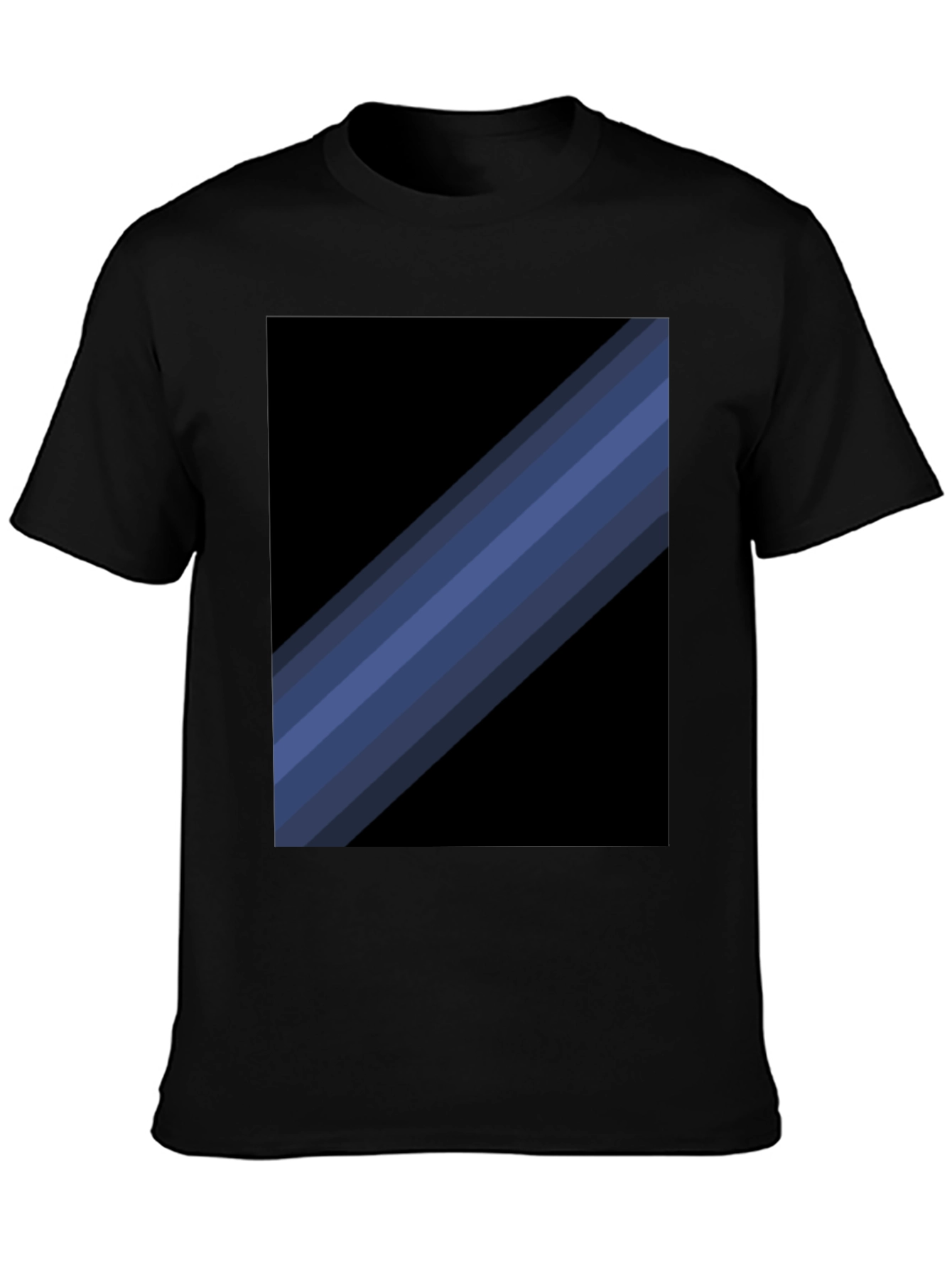 Striped Graphic Tee - Modern Black T-Shirt