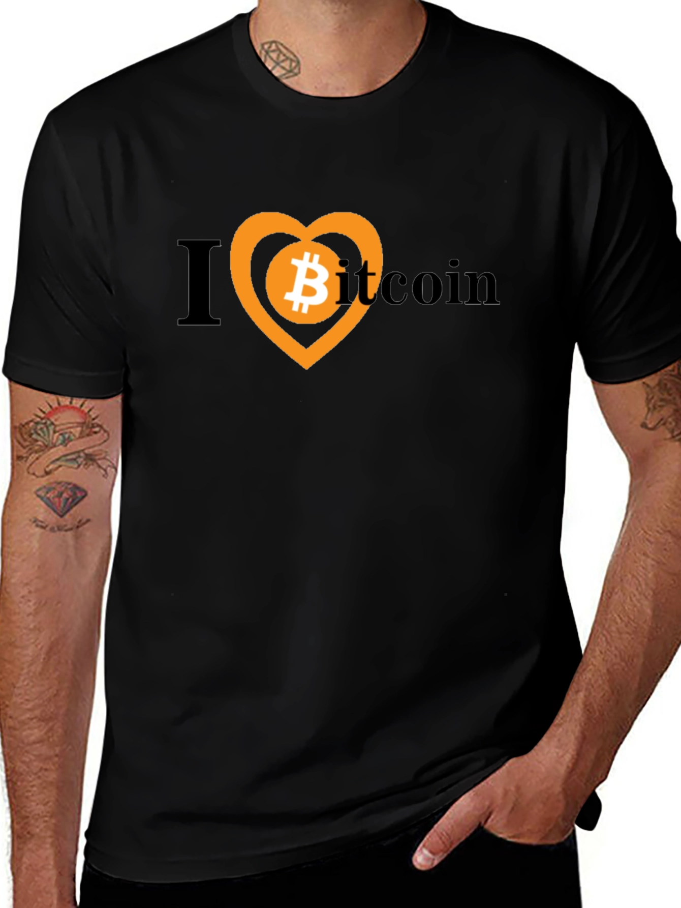 I Heart Bitcoin Black Tee - Crypto Lovers T-Shirt