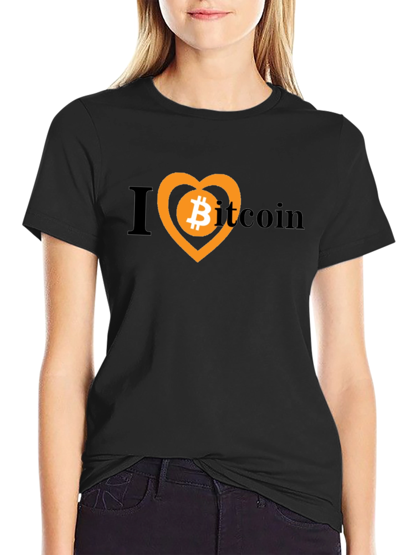 I Heart Bitcoin Black Tee - Crypto Lovers T-Shirt
