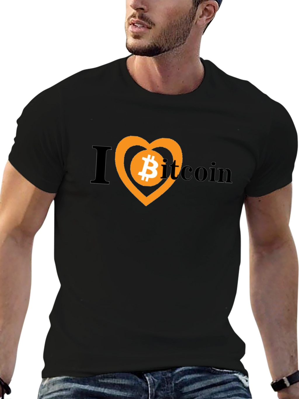 I Heart Bitcoin Black Tee - Crypto Lovers T-Shirt