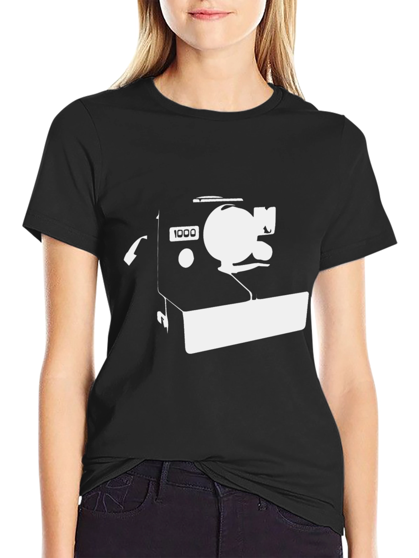 Vintage Camera Graphic Tee - Black