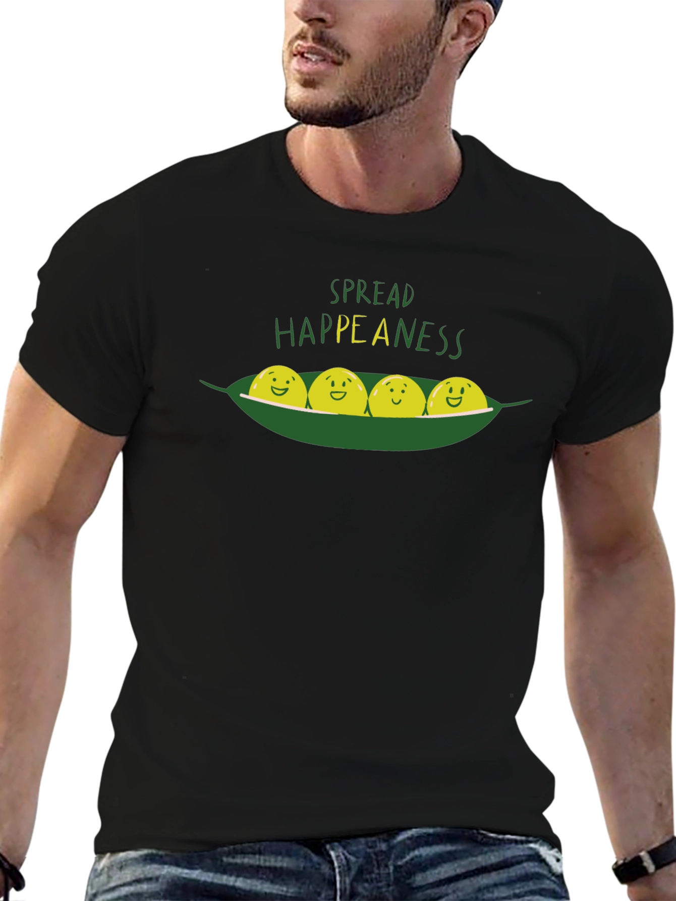 Spread Happea-ness Black Graphic Tee