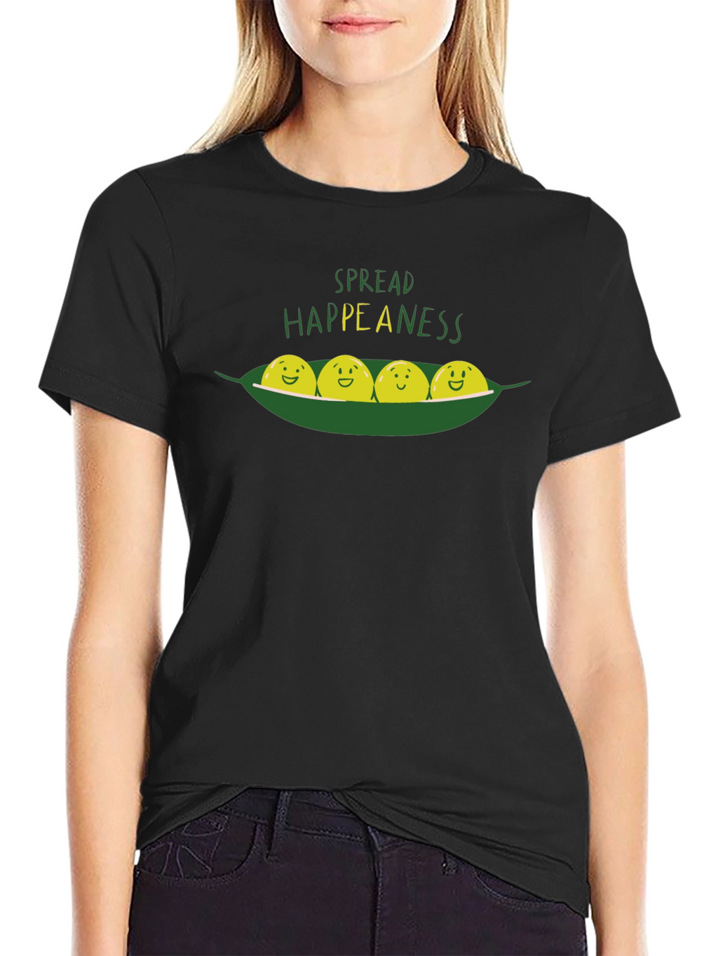 Spread Happea-ness Black Graphic Tee