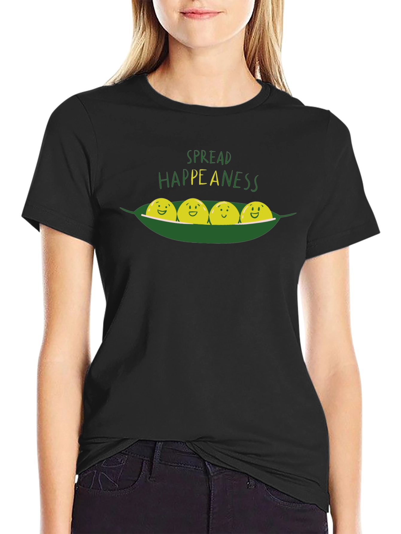 Spread Happea-ness Black Graphic Tee
