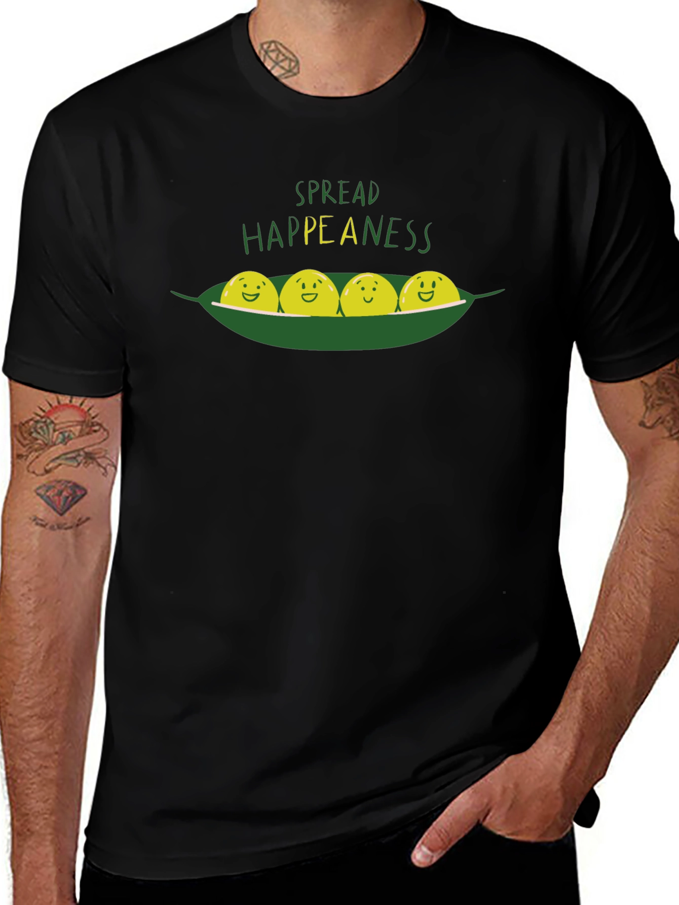Spread Happea-ness Black Graphic Tee