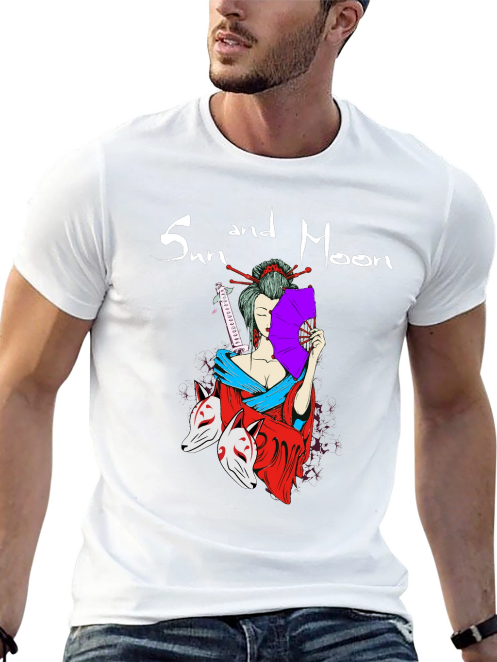 Sun and Moon Geisha T-Shirt
